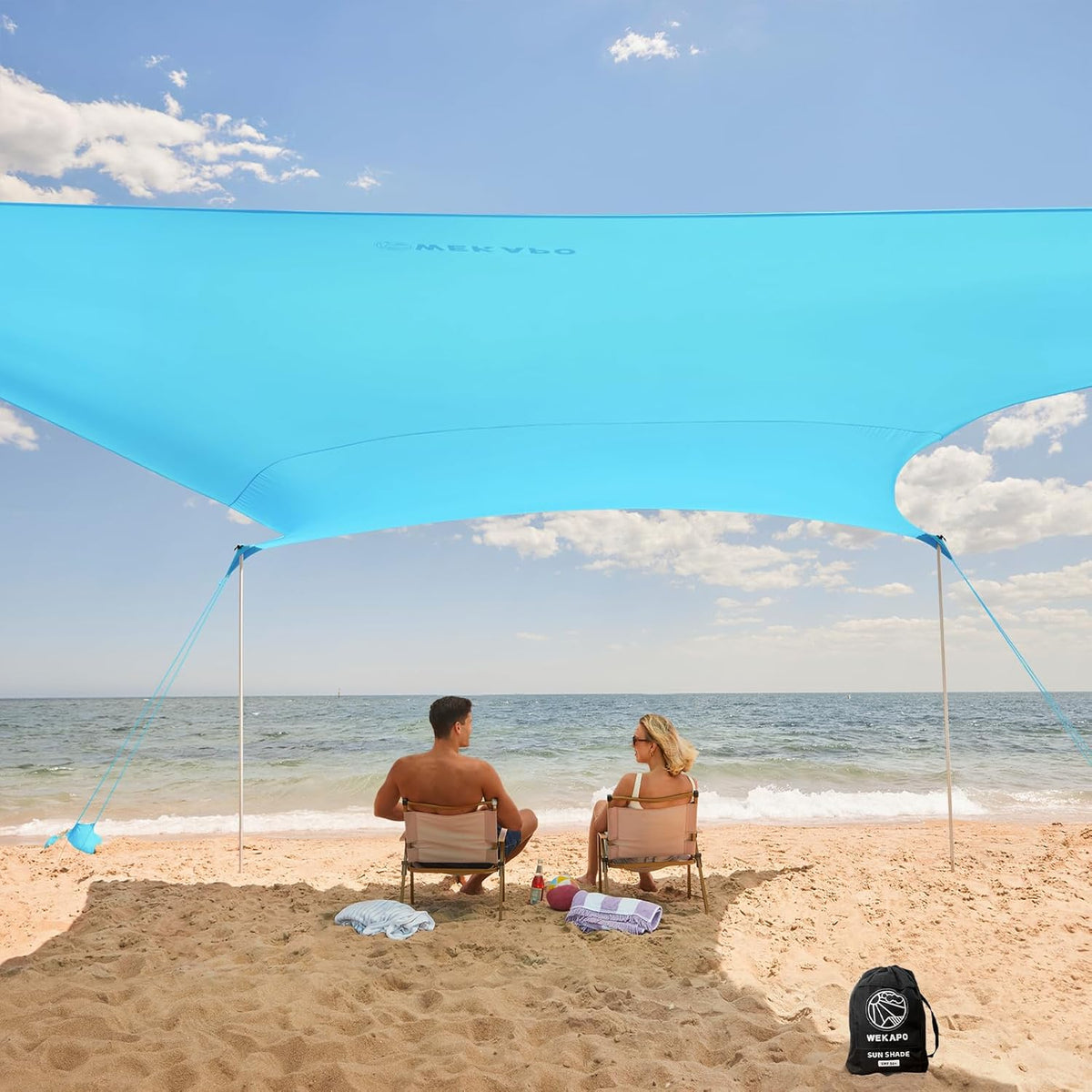 WEKAPO Beach Tent Sun Shelter,Blue