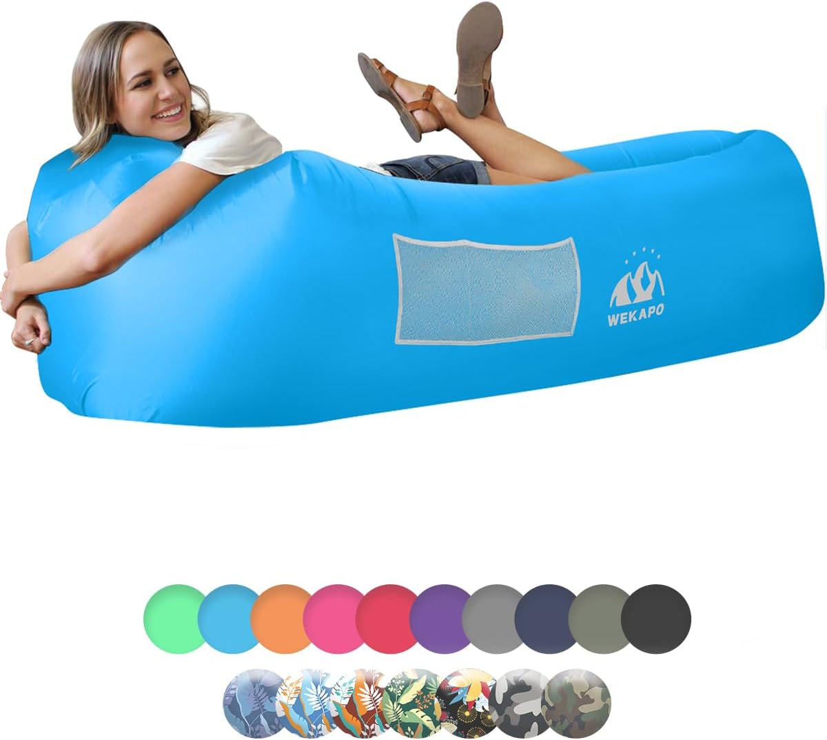 WEKAPO Inflatable Lounger Air Sofa,Blue