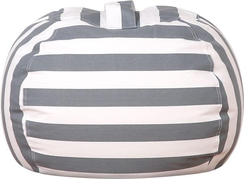 WEKAPO Stuffed Animal Storage Bean Bag Cover,Gray Stripes