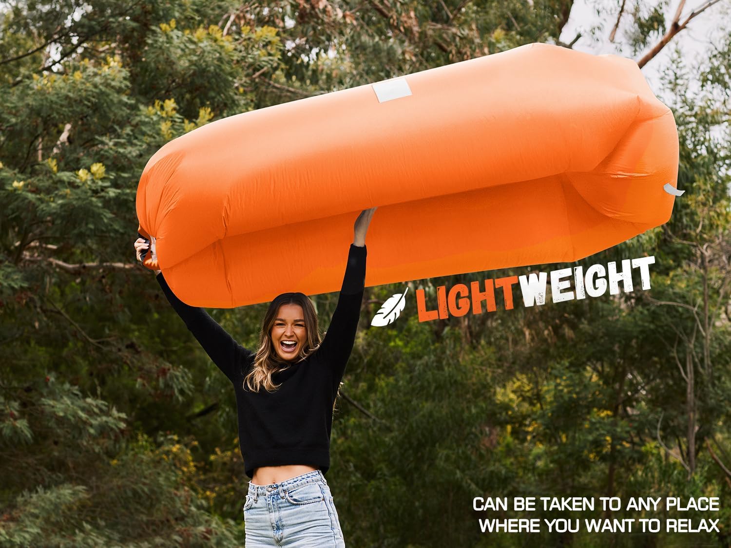 WEKAPO Inflatable Lounger Air Sofa,Orange
