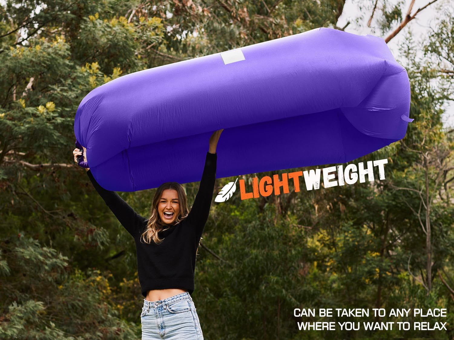 WEKAPO Inflatable Lounger Air Sofa,Purple