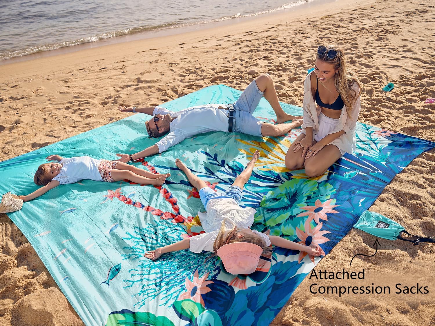 WEKAPO Sand Free Beach Blanket, Ocean Wonderland