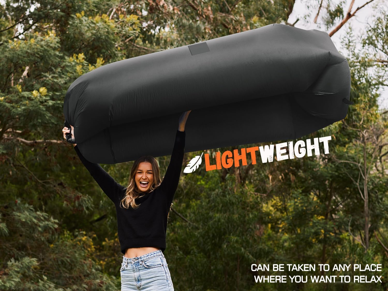 WEKAPO Inflatable Lounger Air Sofa,Black