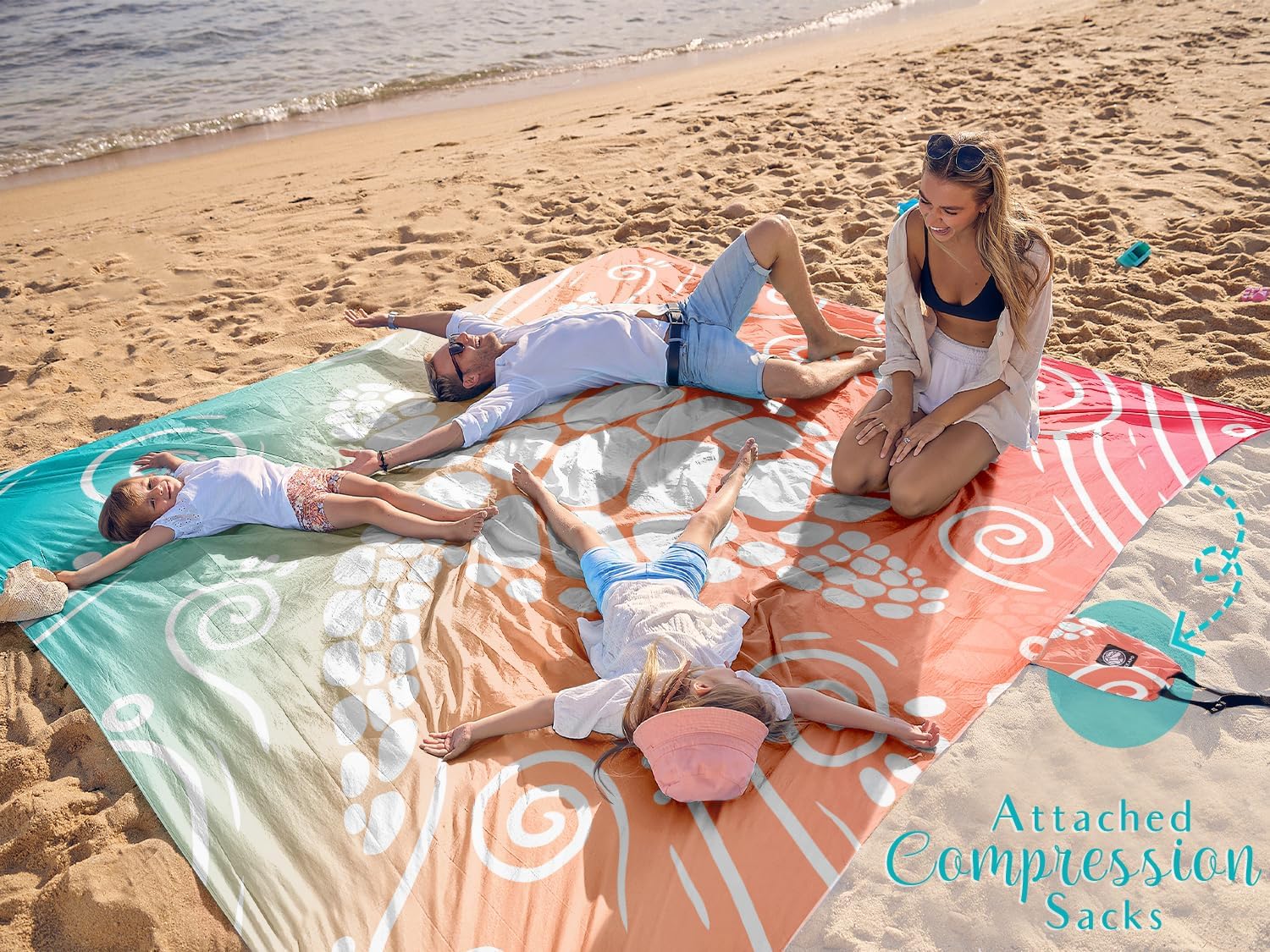 WEKAPO Sand Free Beach Blanket,Sea Turtle
