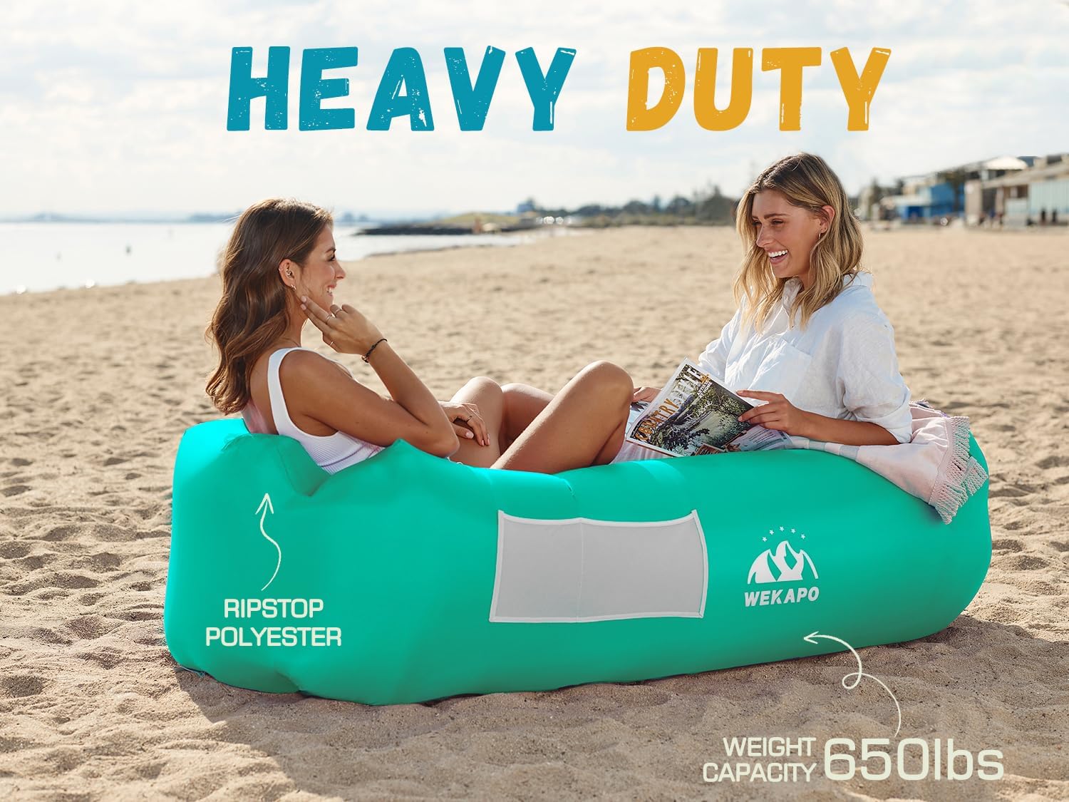 WEKAPO Inflatable Lounger Air Sofa,Turquoise