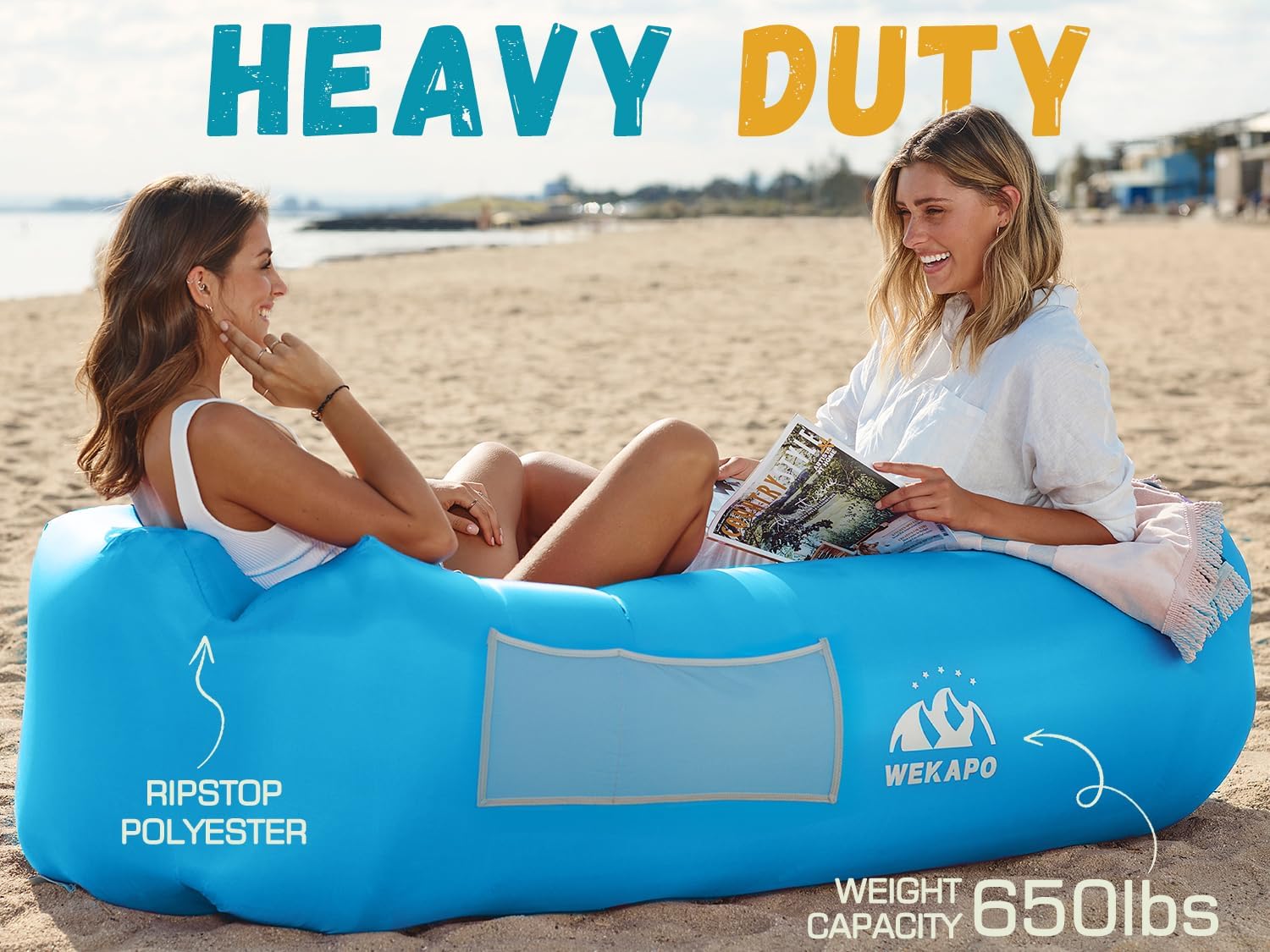 WEKAPO Inflatable Lounger Air Sofa,Blue