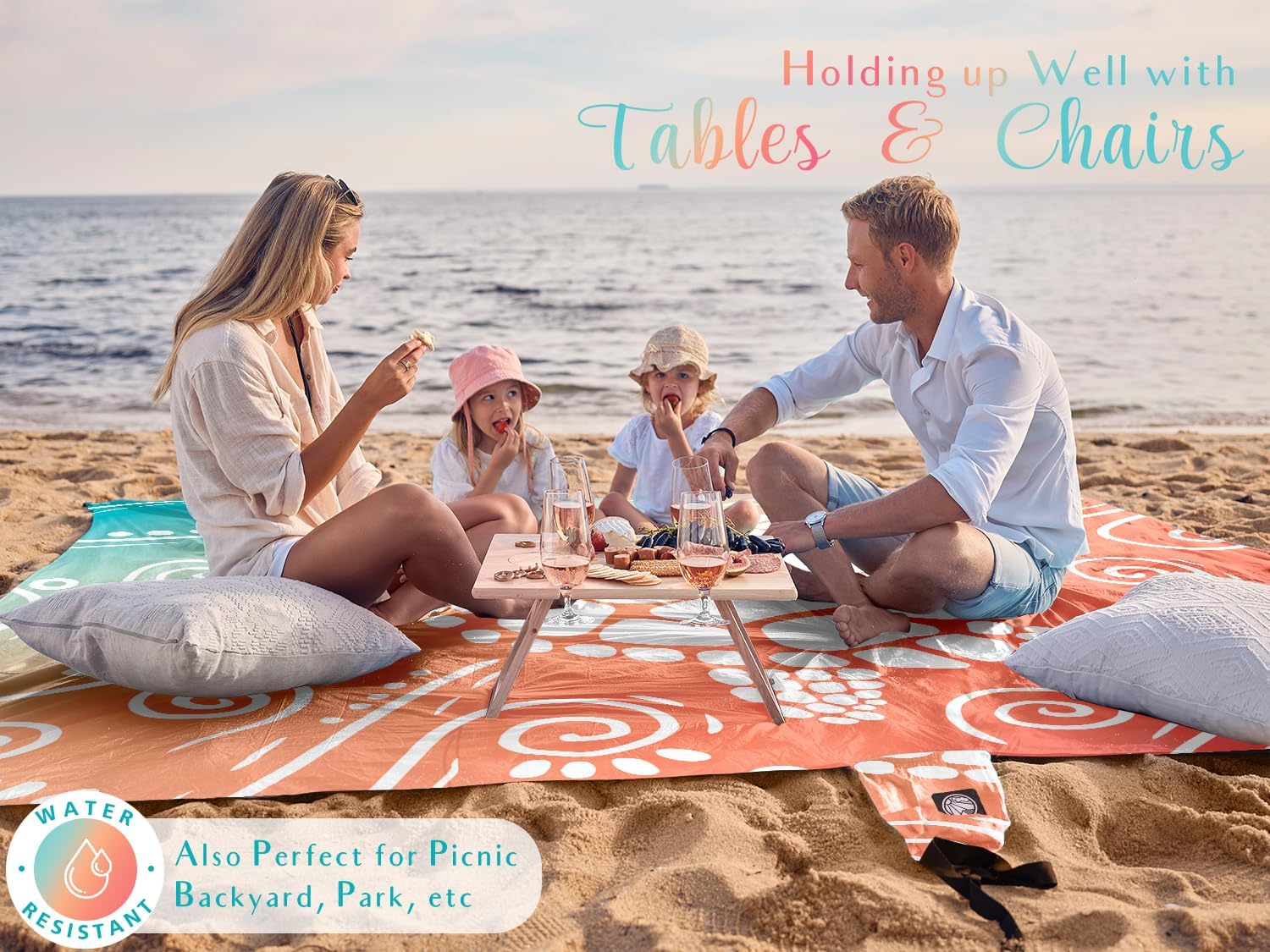 WEKAPO Sand Free Beach Blanket,Sea Turtle