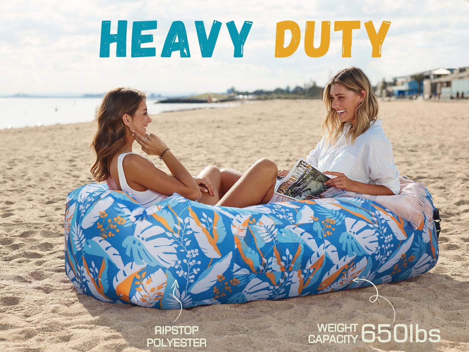 WEKAPO Inflatable Lounger Air Sofa,Honey Twilight Leaf