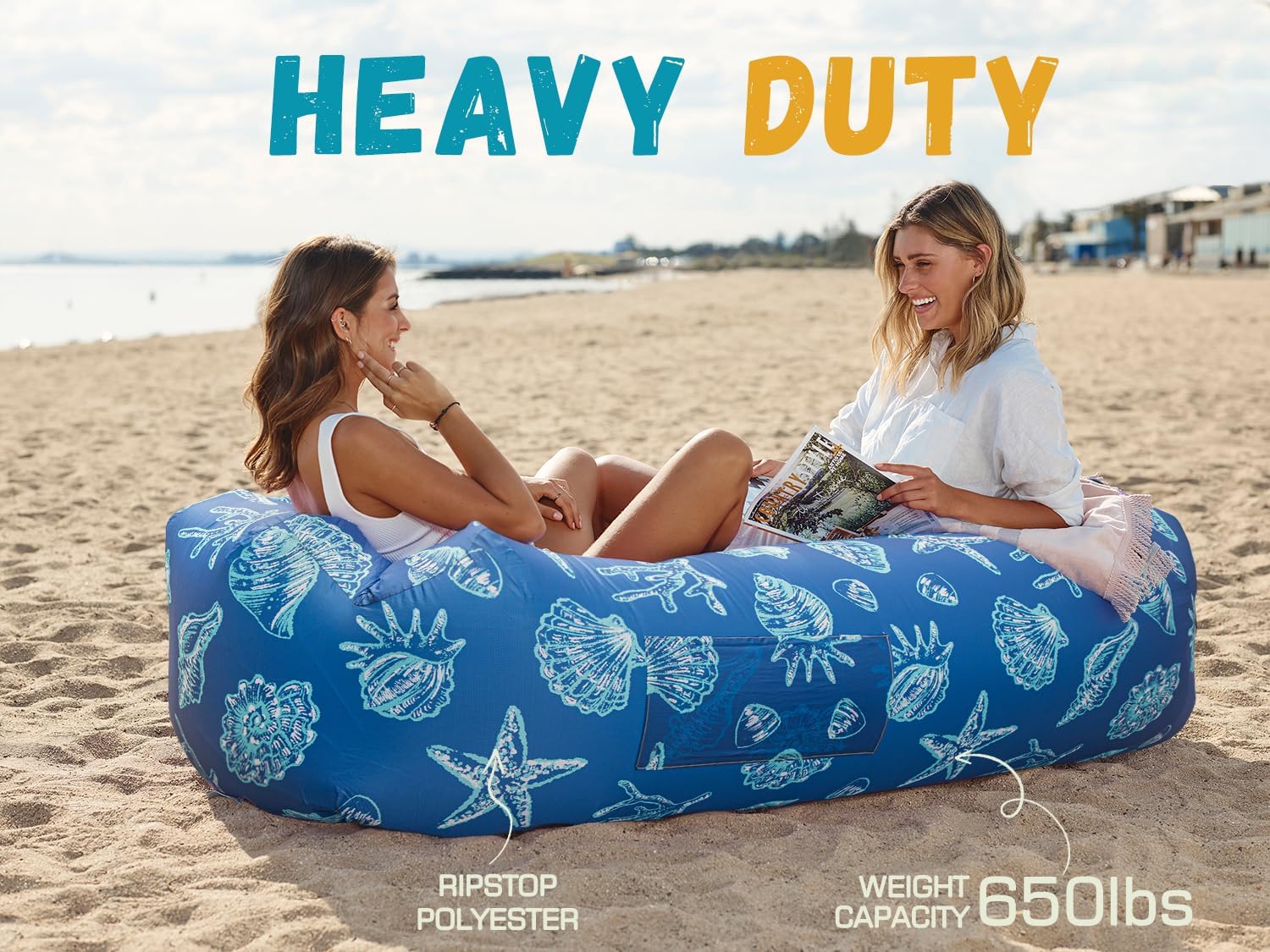 WEKAPO Inflatable Lounger Air Sofa,Sea Shell