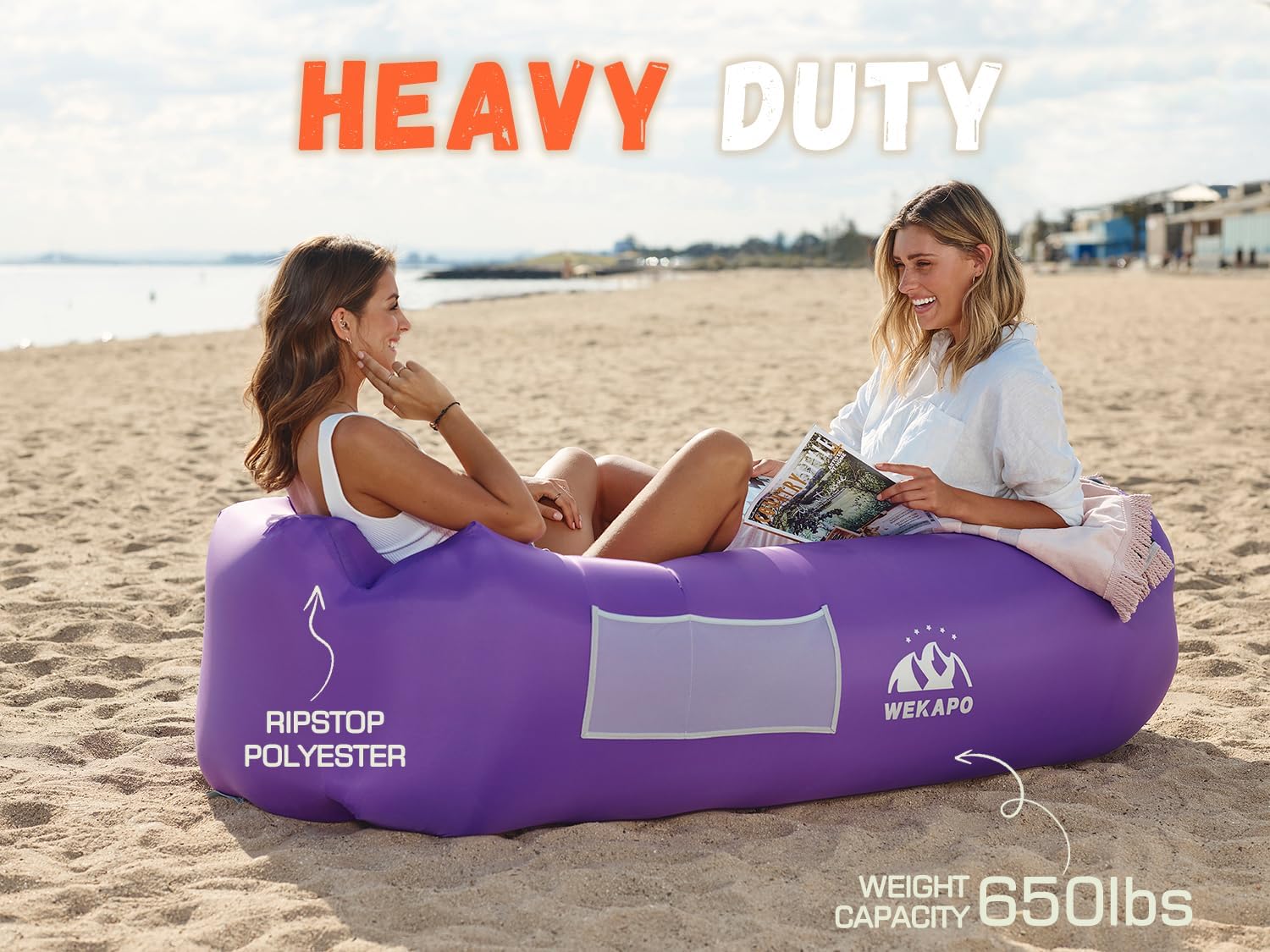 WEKAPO Inflatable Lounger Air Sofa,Purple
