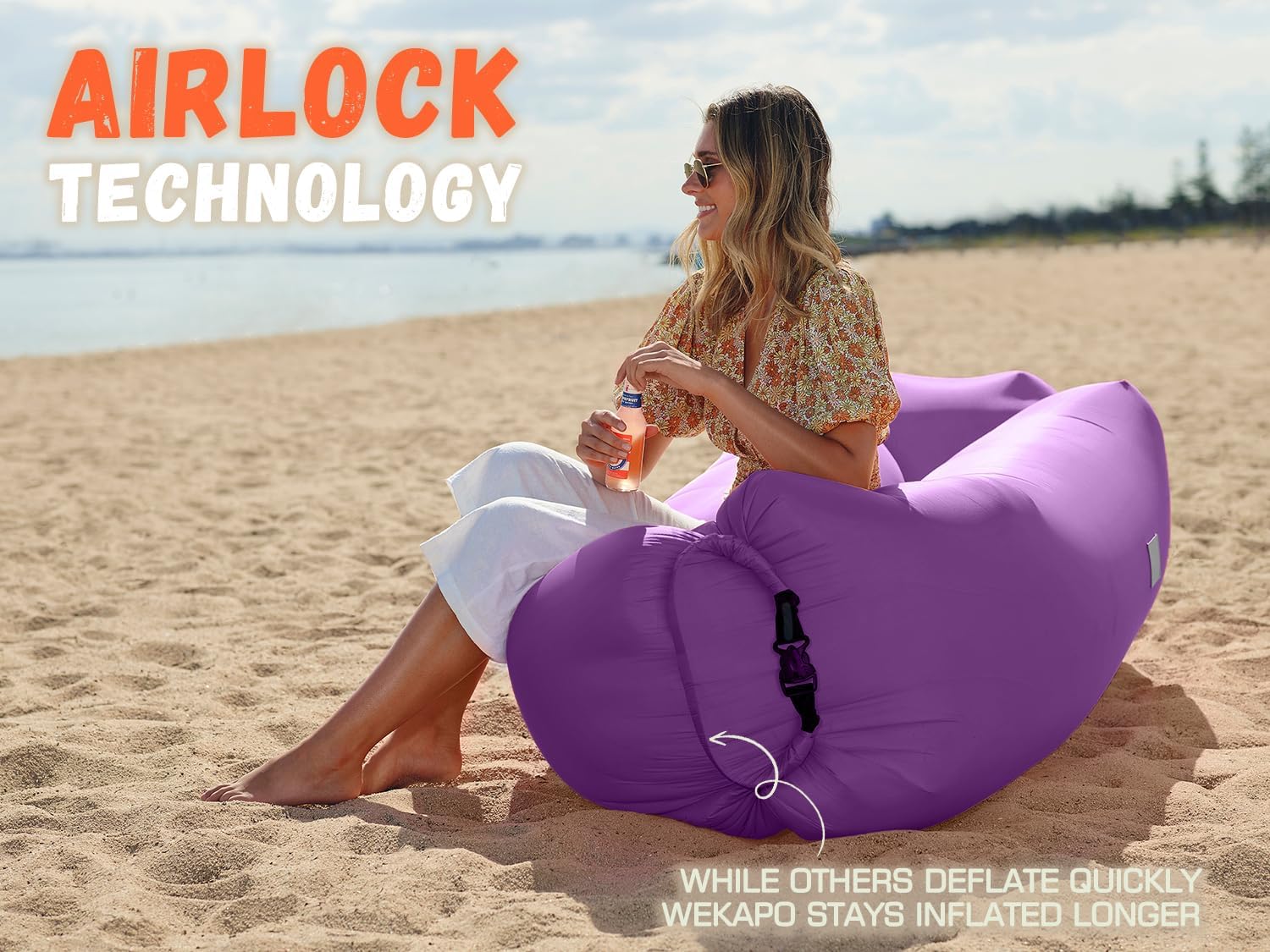 WEKAPO Inflatable Lounger Air Sofa,Purple