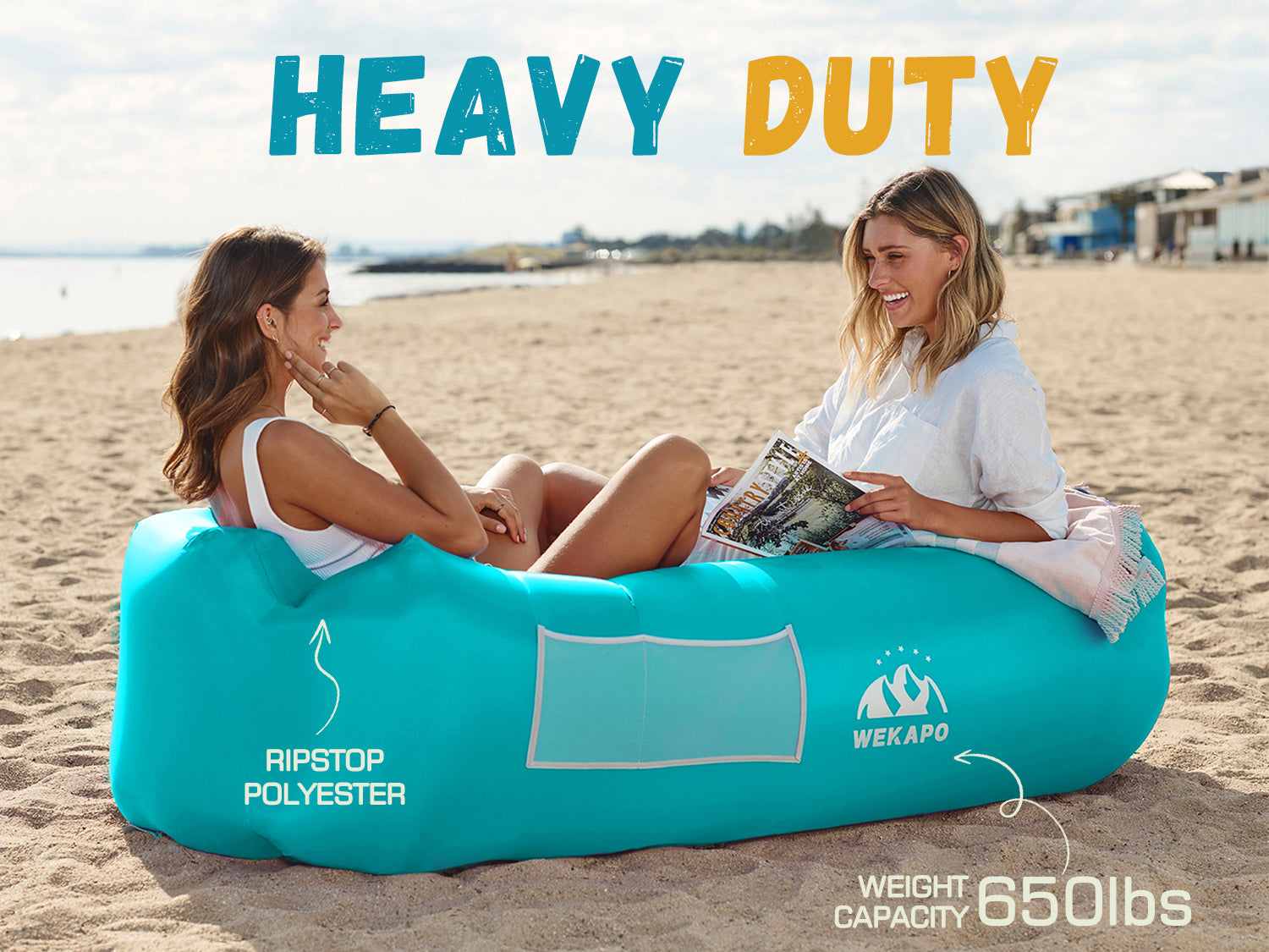 WEKAPO Inflatable Lounger Air Sofa,Teal