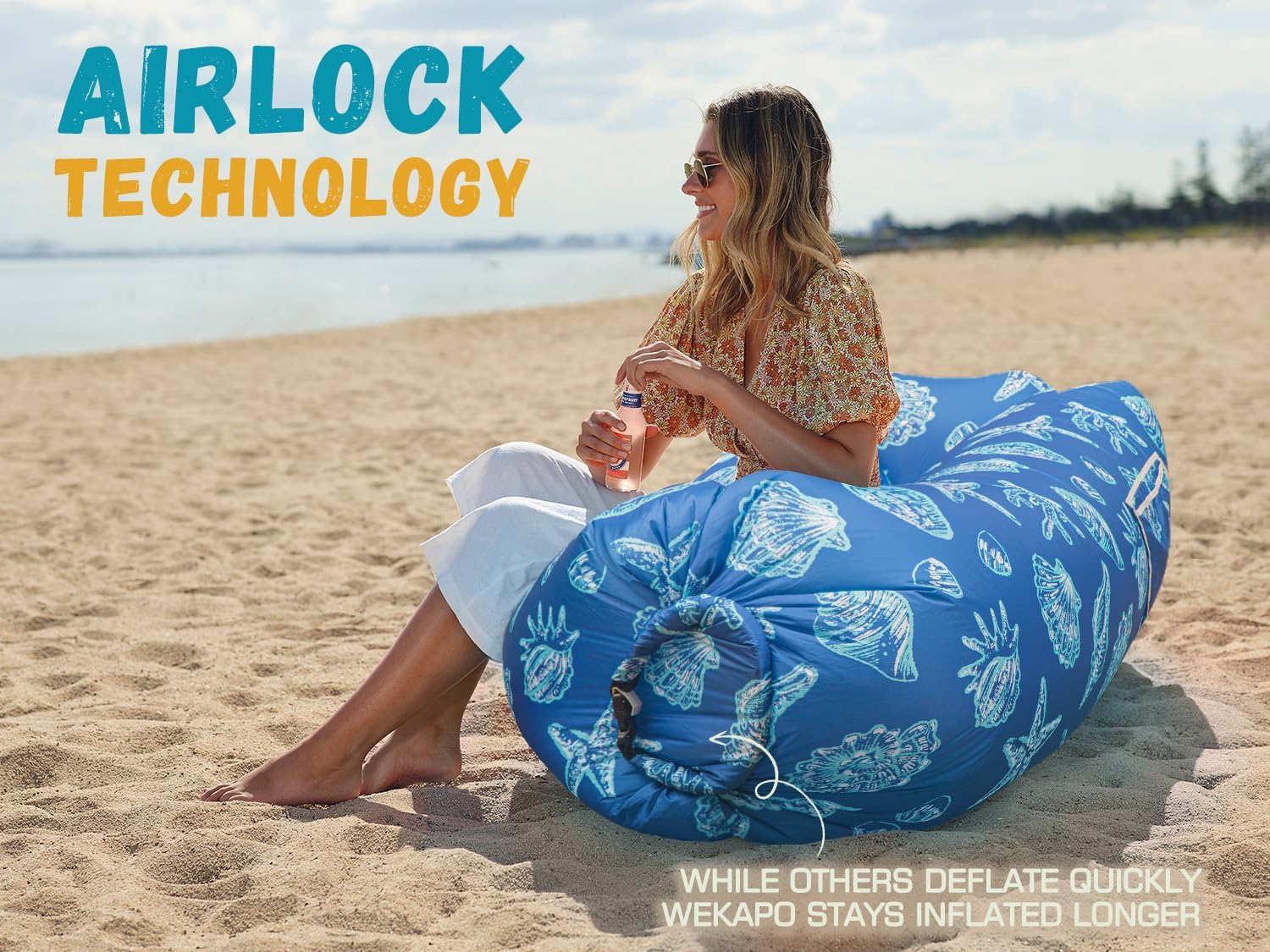 WEKAPO Inflatable Lounger Air Sofa,Sea Shell