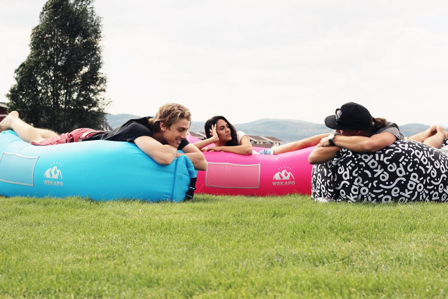 WEKAPO Inflatable Lounger Air Sofa, Rosa