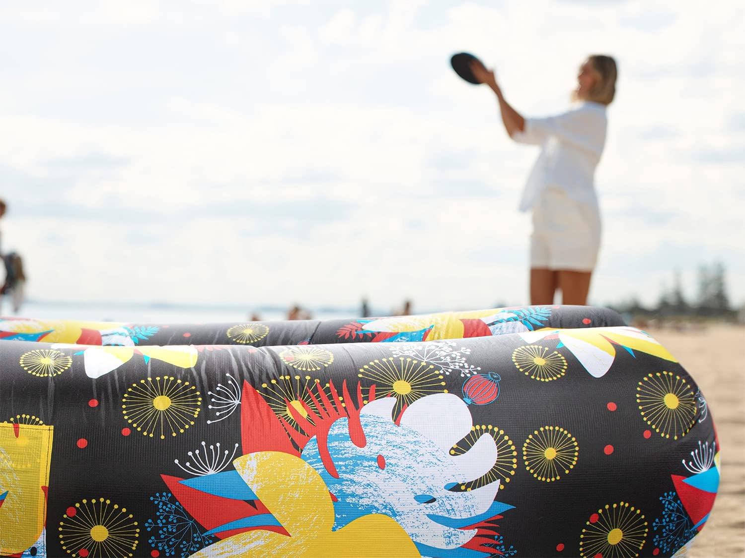 WEKAPO Inflatable Lounger Air Sofa,Floral Boom