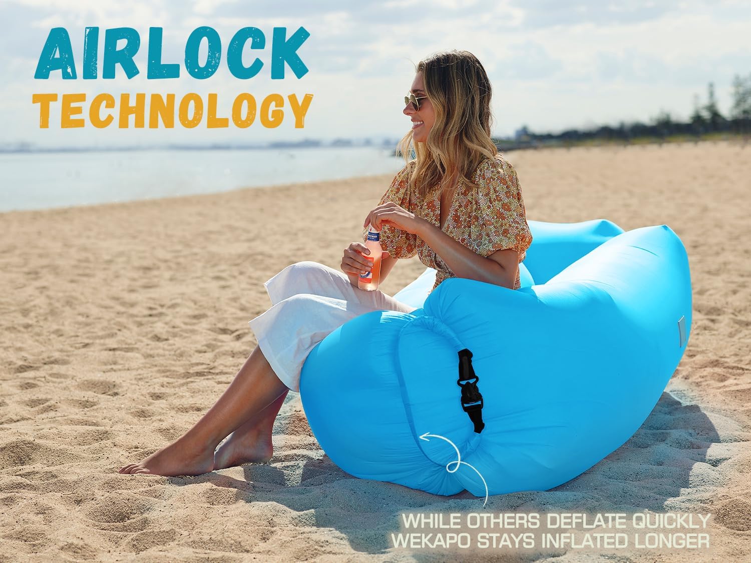 WEKAPO Inflatable Lounger Air Sofa,Blue