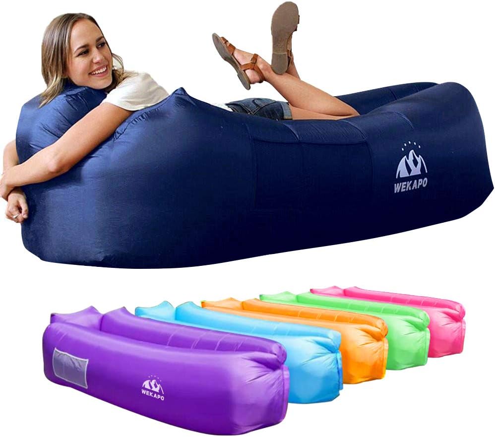 WEKAPO Inflatable Lounger Air Sofa,Navy
