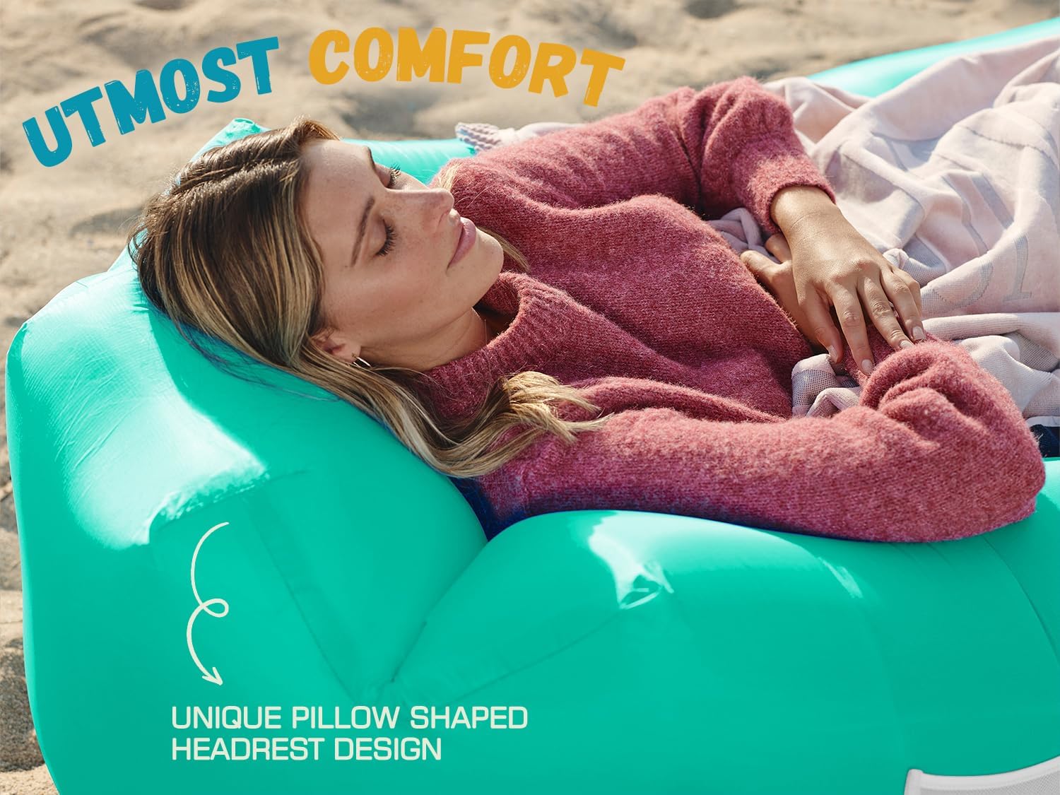 WEKAPO Inflatable Lounger Air Sofa,Turquoise