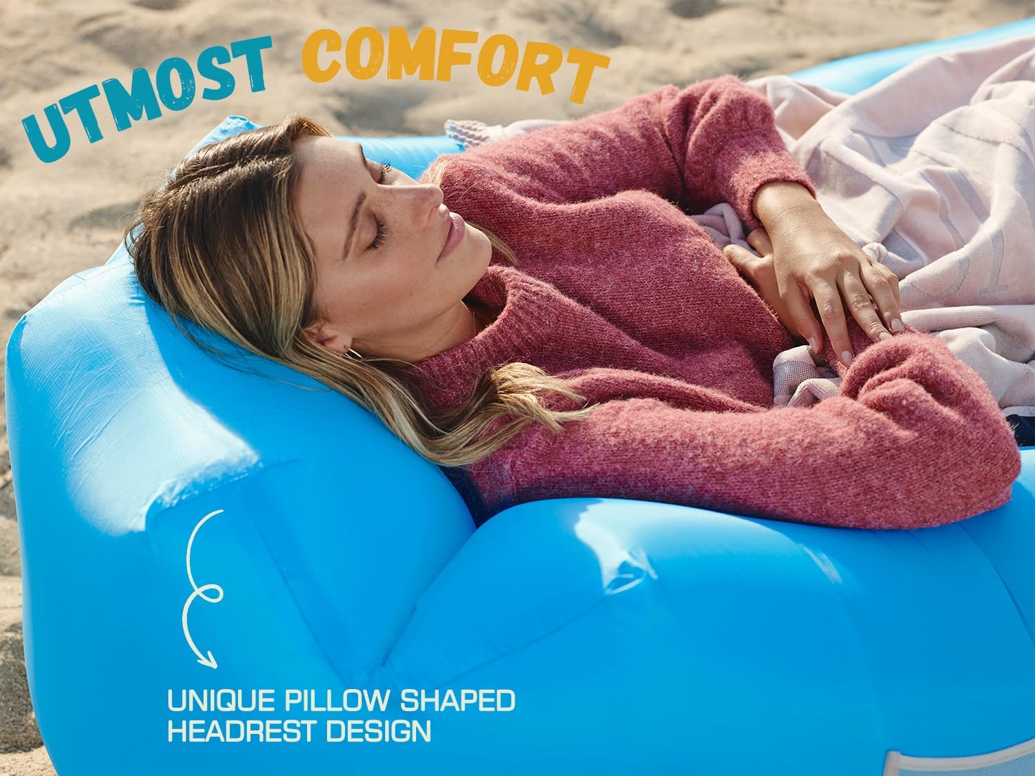 WEKAPO Inflatable Lounger Air Sofa,Blue