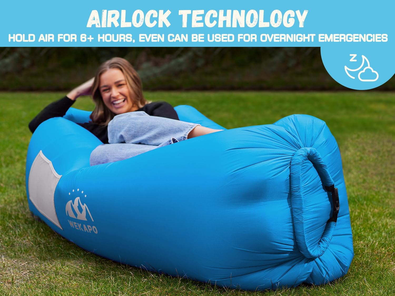 WEKAPO Inflatable Couch with Pump,Blue