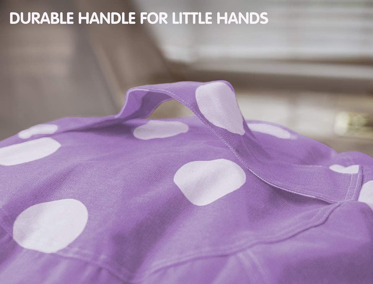WEKAPO Stuffed Animal Storage Bean Bag Cover,Purple Dot