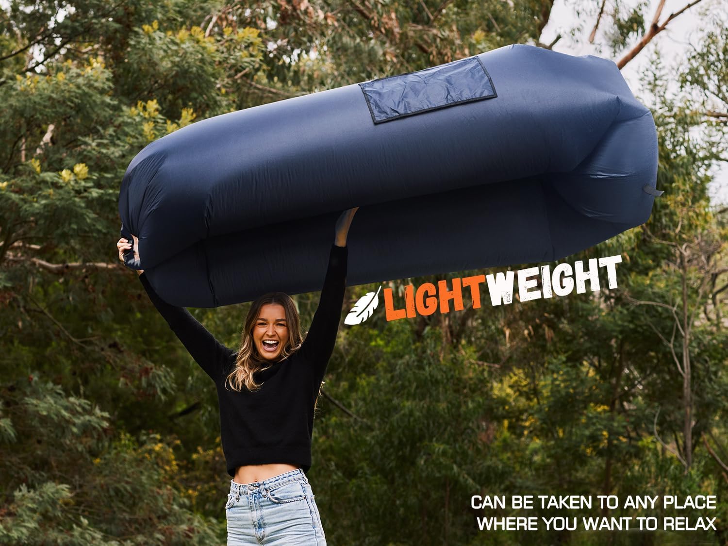 WEKAPO Inflatable Lounger Air Sofa,Navy