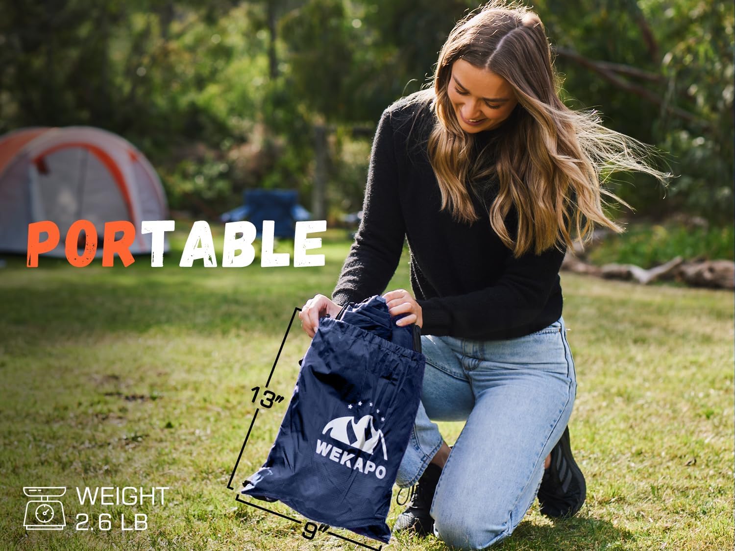 WEKAPO Inflatable Lounger Air Sofa,Navy