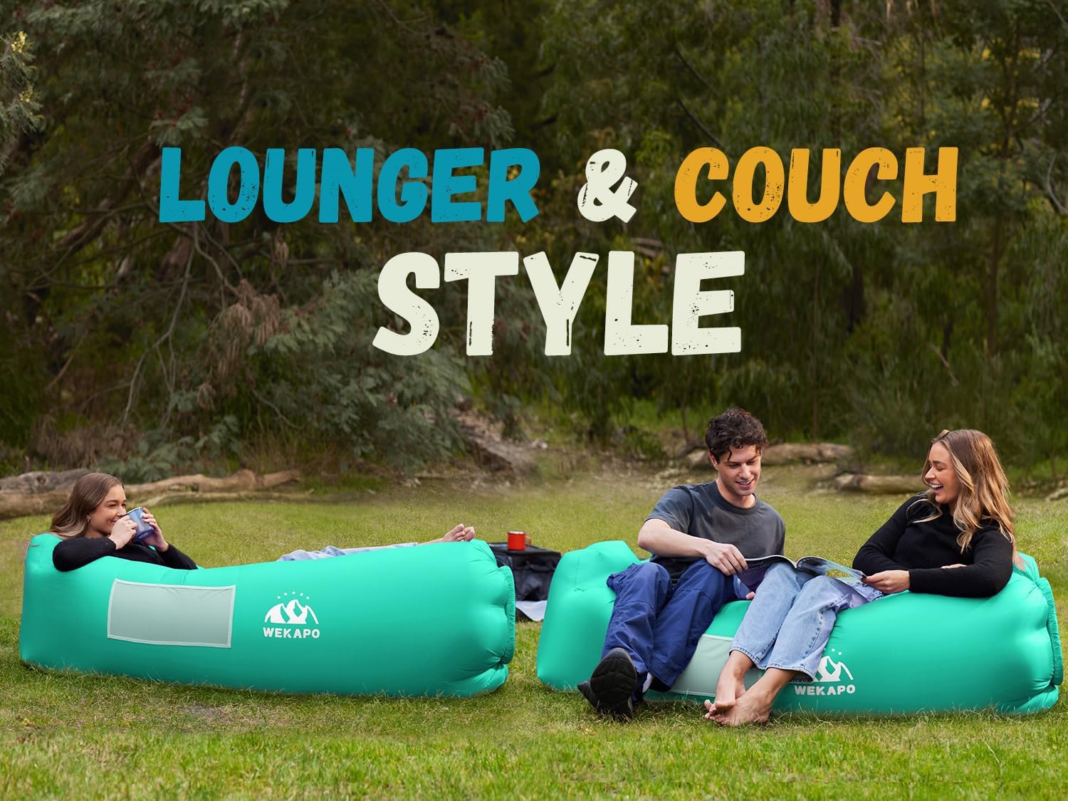 WEKAPO Inflatable Lounger Air Sofa,Turquoise