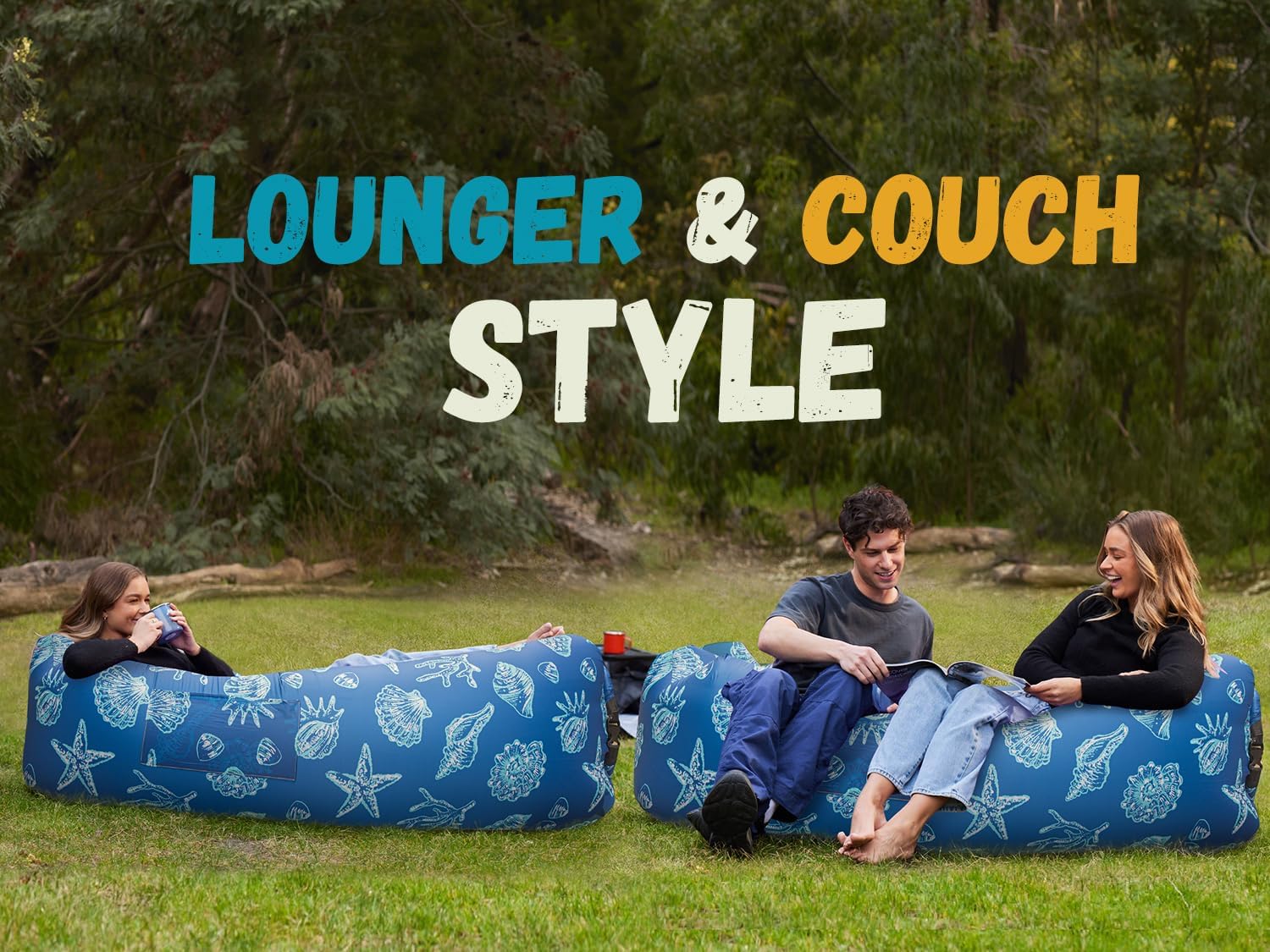 WEKAPO Inflatable Lounger Air Sofa,Sea Shell