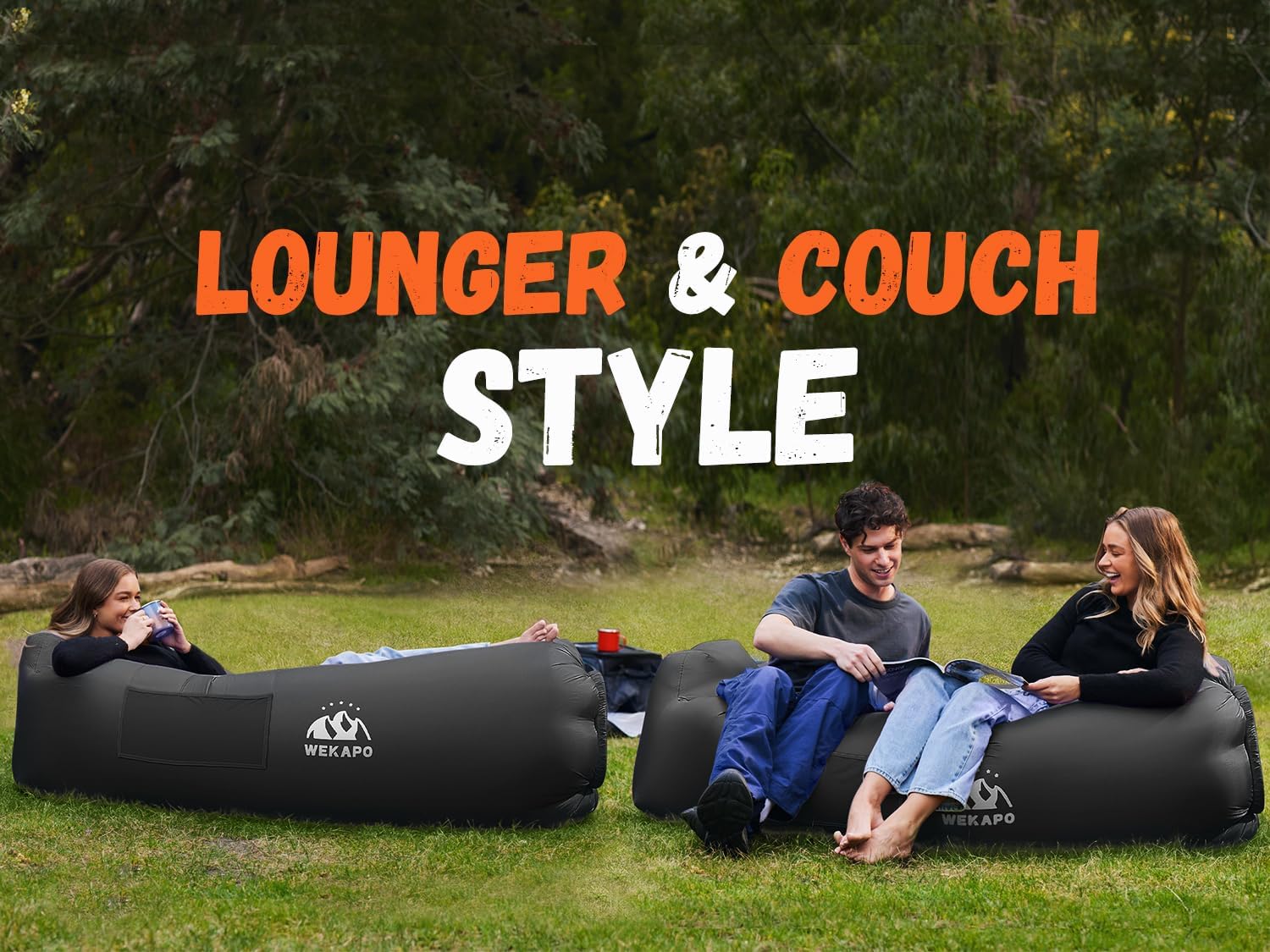 WEKAPO Inflatable Lounger Air Sofa,Black