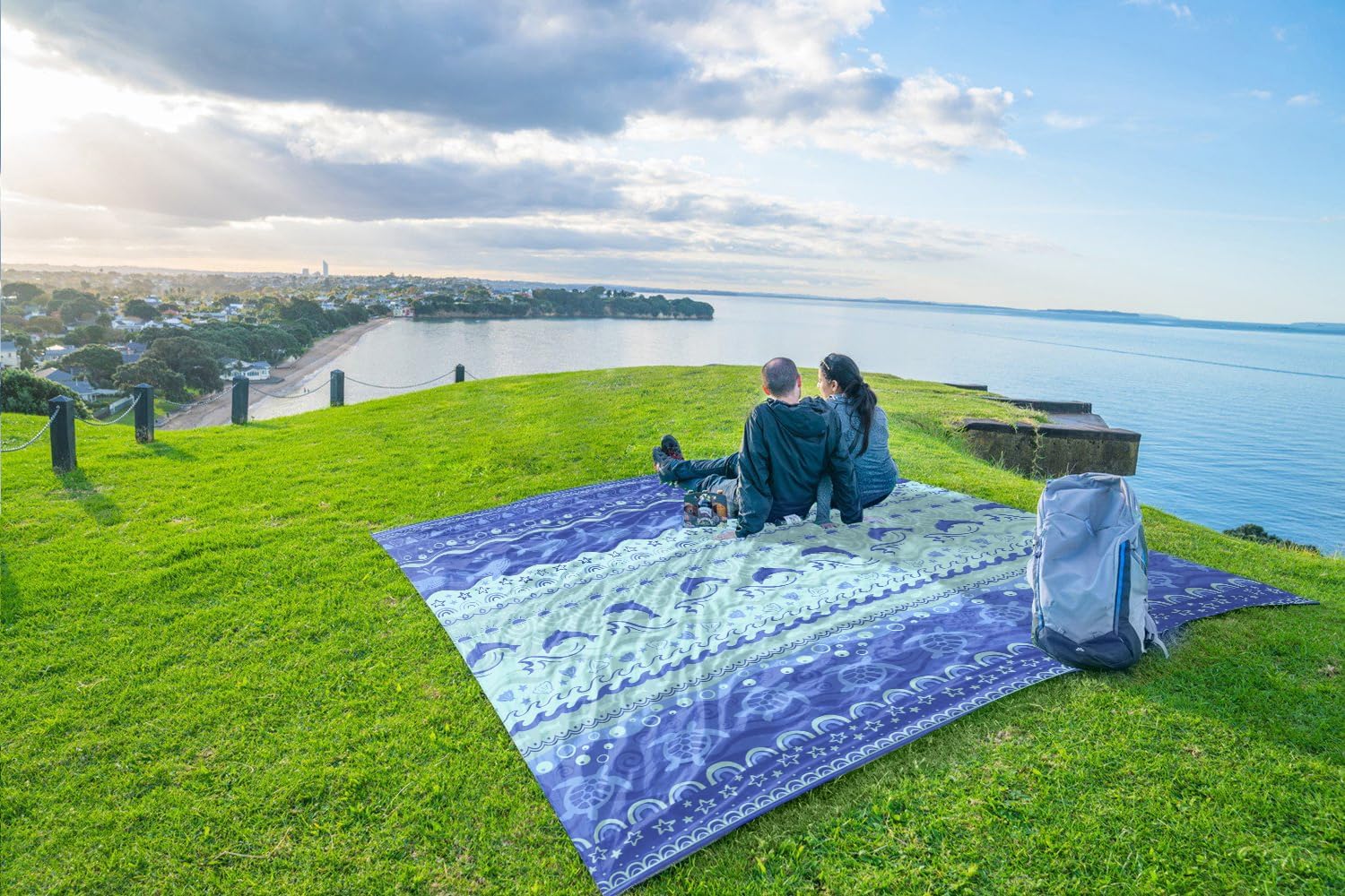 WEKAPO Sand Free Beach Blanket, Bohemian Sealife