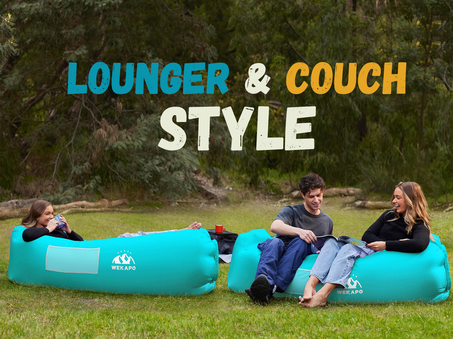 WEKAPO Inflatable Lounger Air Sofa,Teal