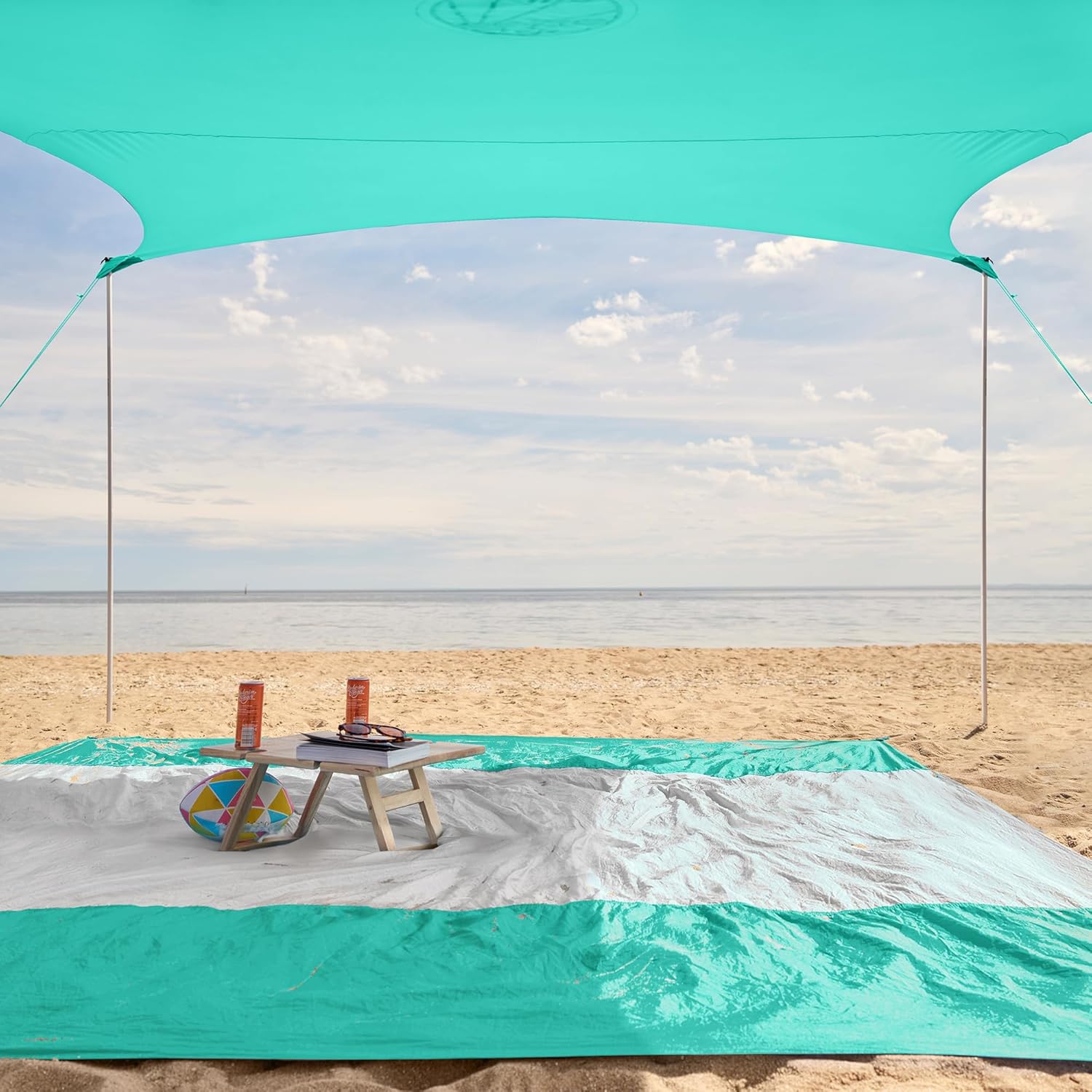 WEKAPO Beach Tent Sun Shelter,Turquoise