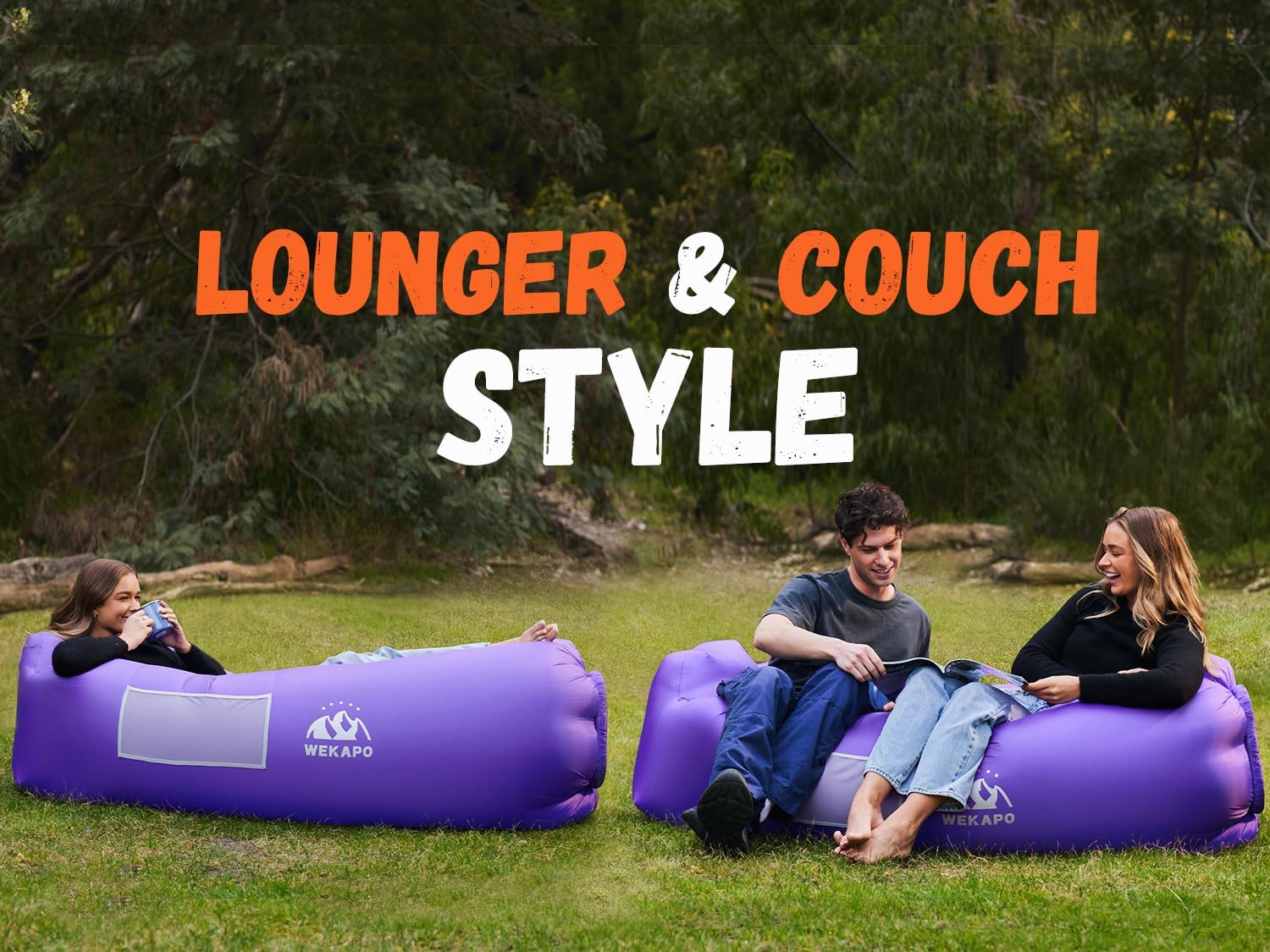 WEKAPO Inflatable Lounger Air Sofa,Purple