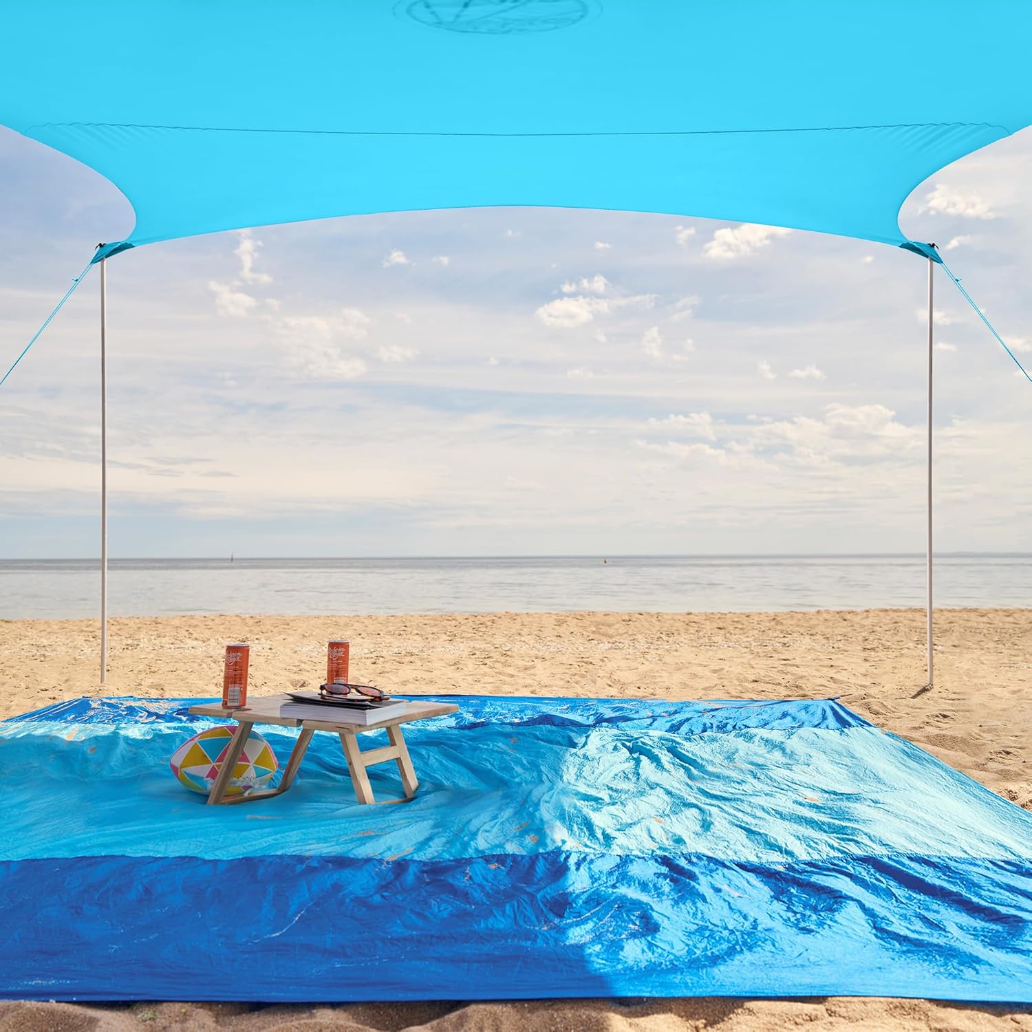 WEKAPO Beach Tent Sun Shelter,Blue