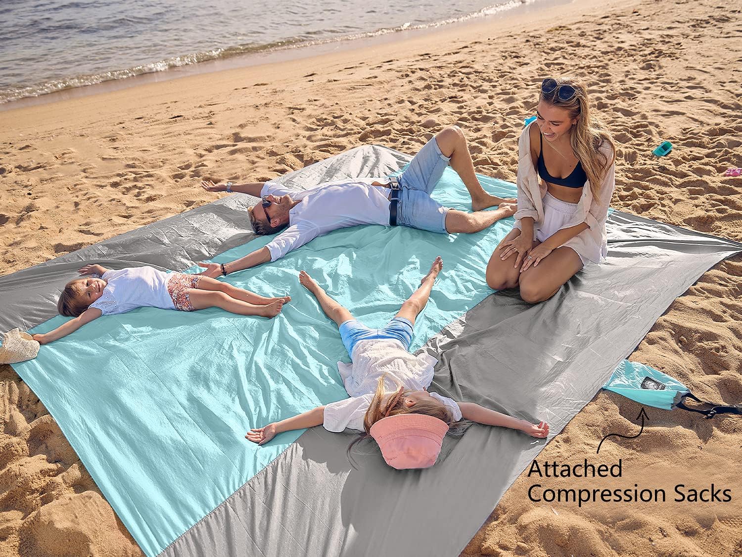 WEKAPO Sand Free Beach Blanket, Grey