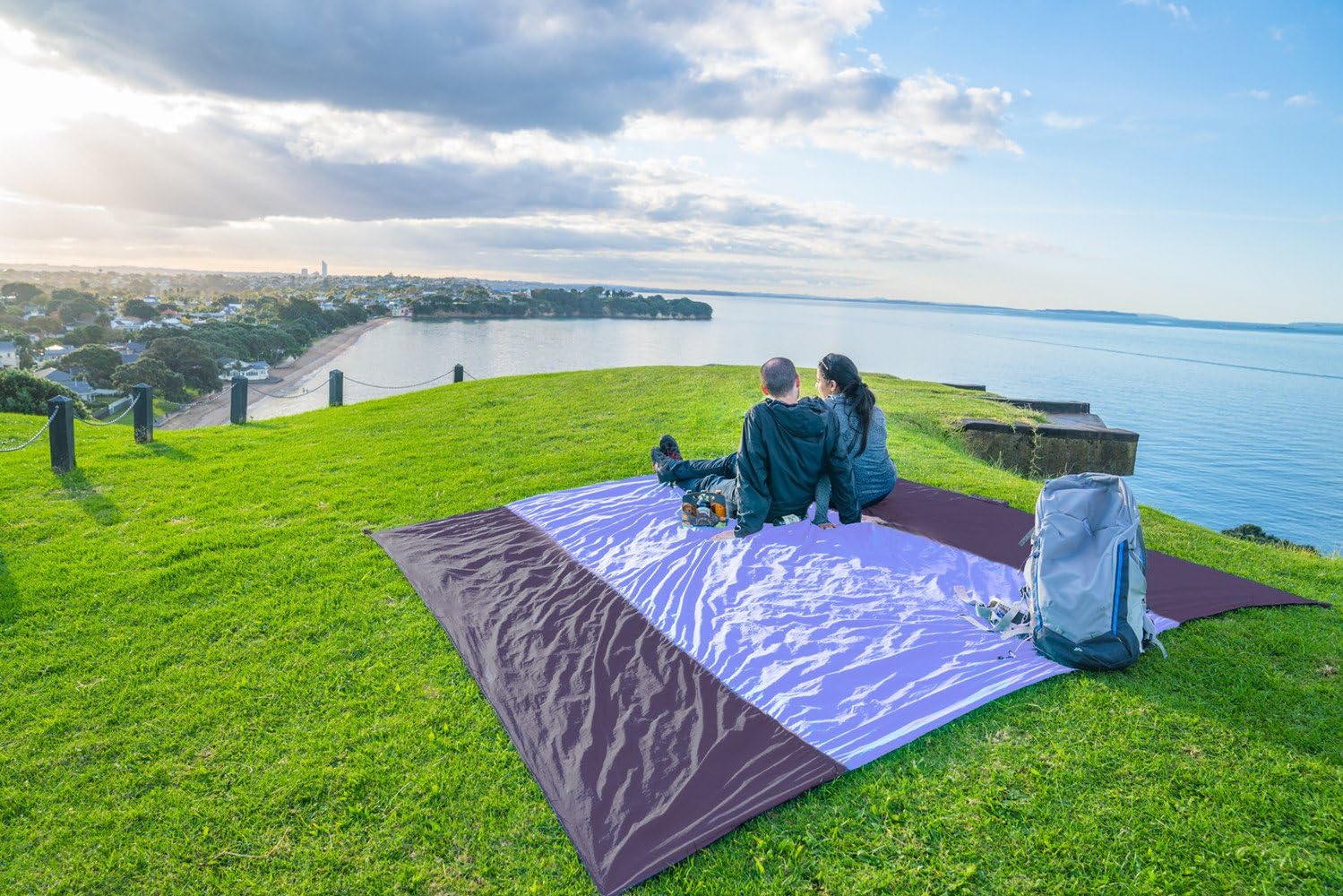 WEKAPO Sand Free Beach Blanket, Purple