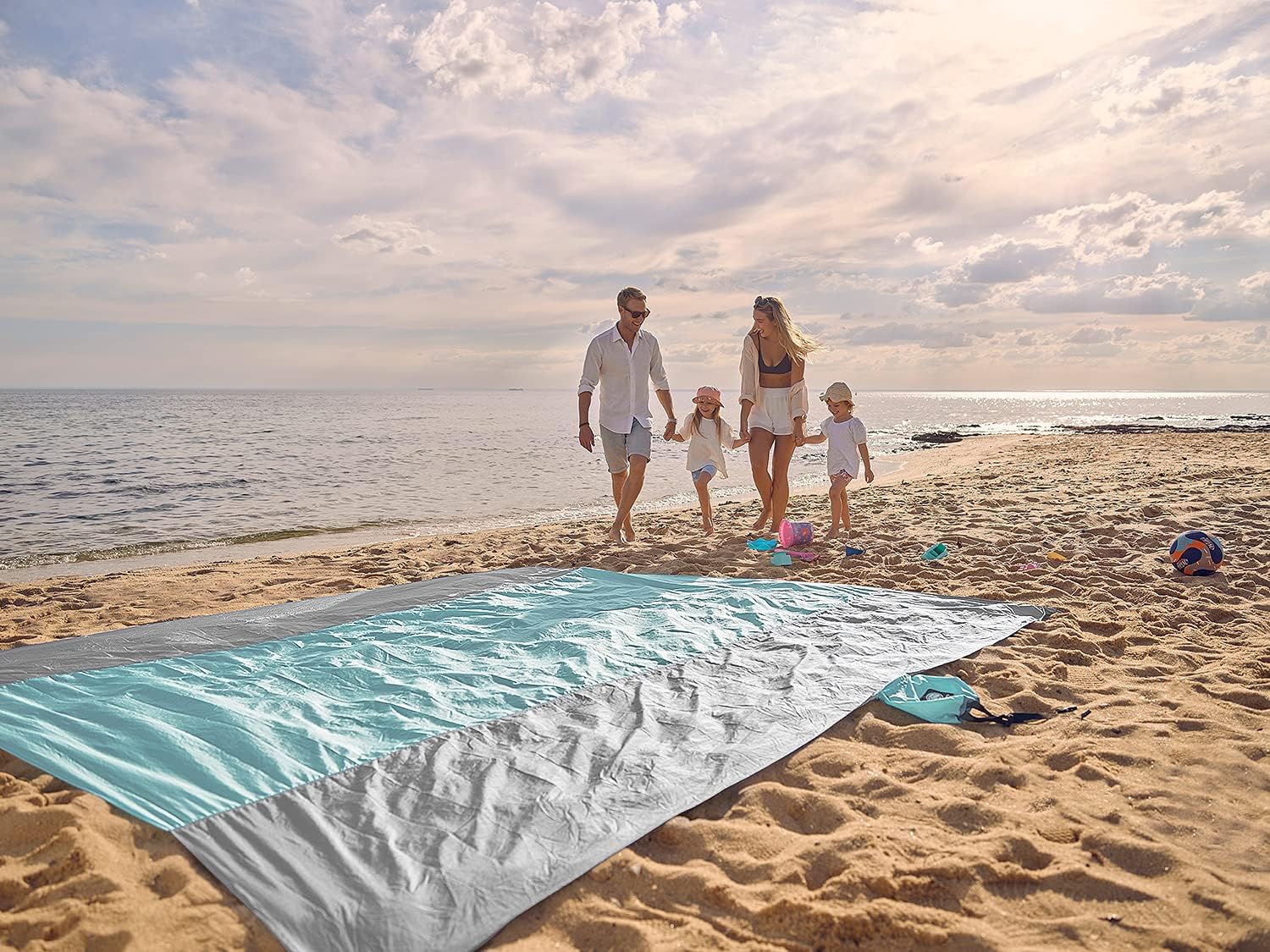 WEKAPO Sand Free Beach Blanket, Grey