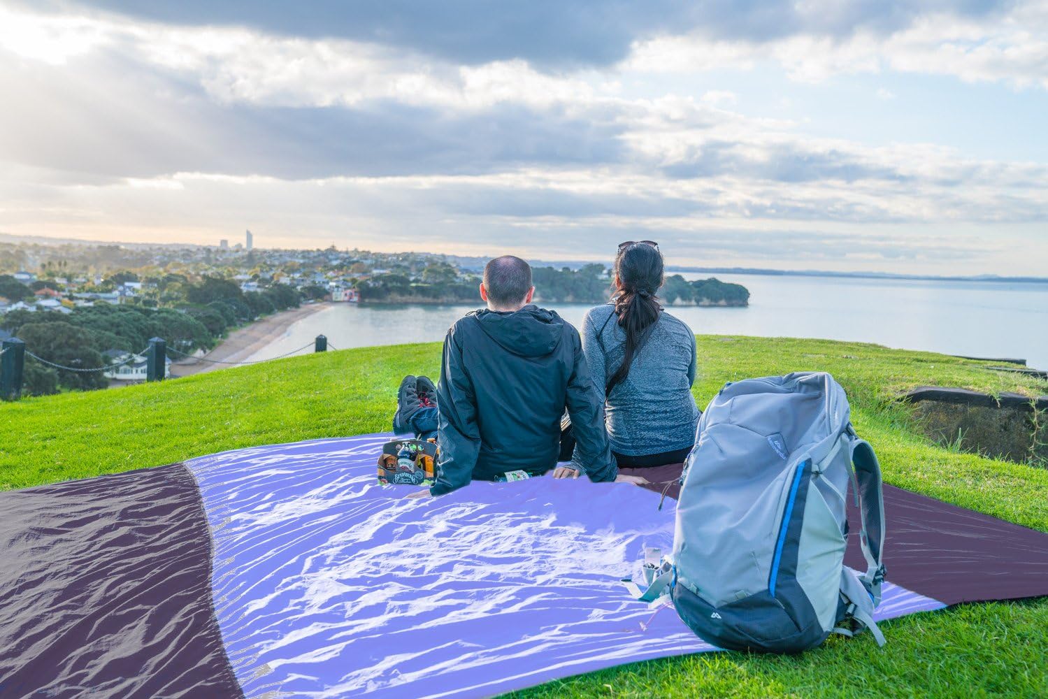 WEKAPO Sand Free Beach Blanket, Purple