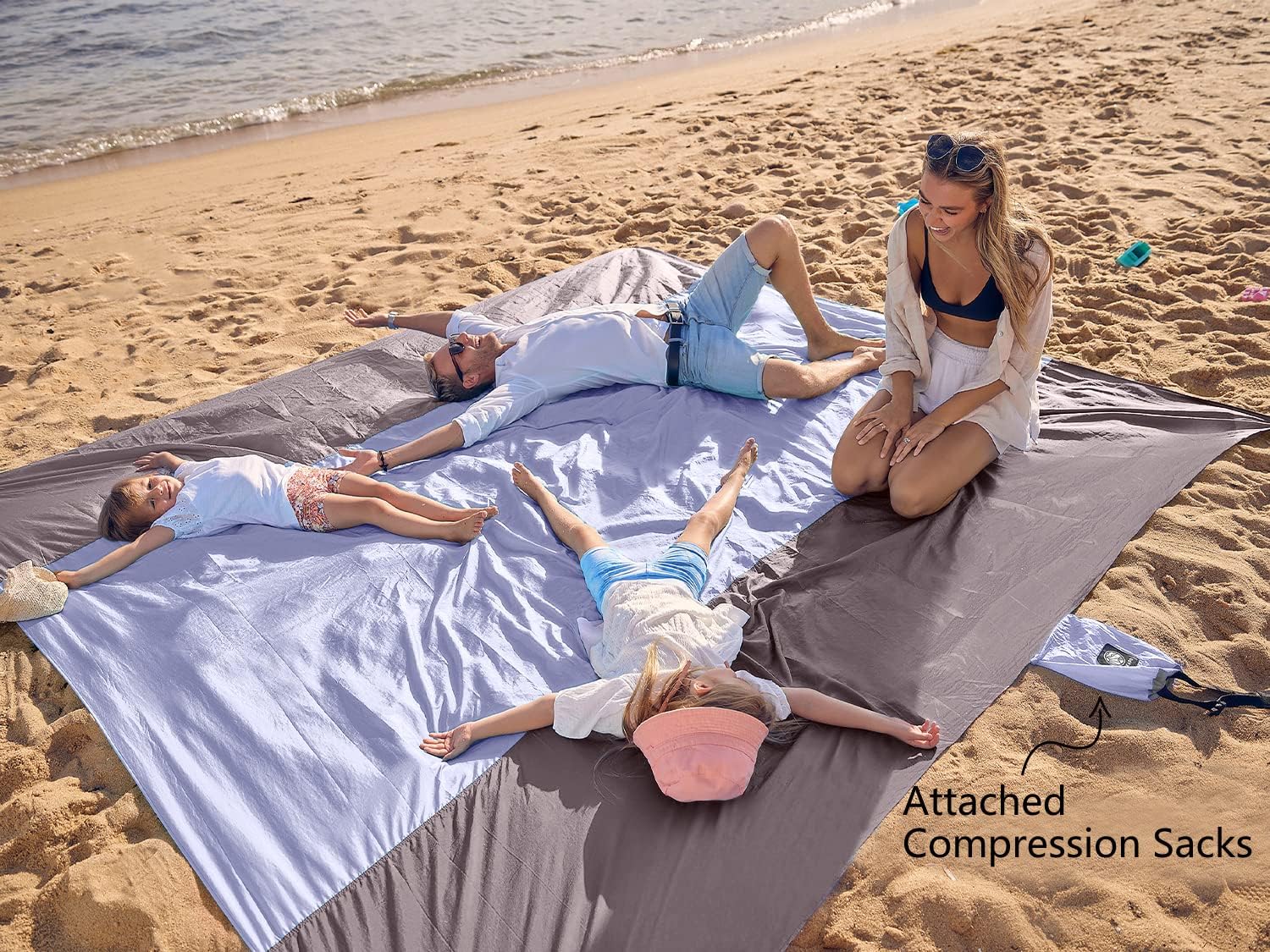 WEKAPO Sand Free Beach Blanket, Purple