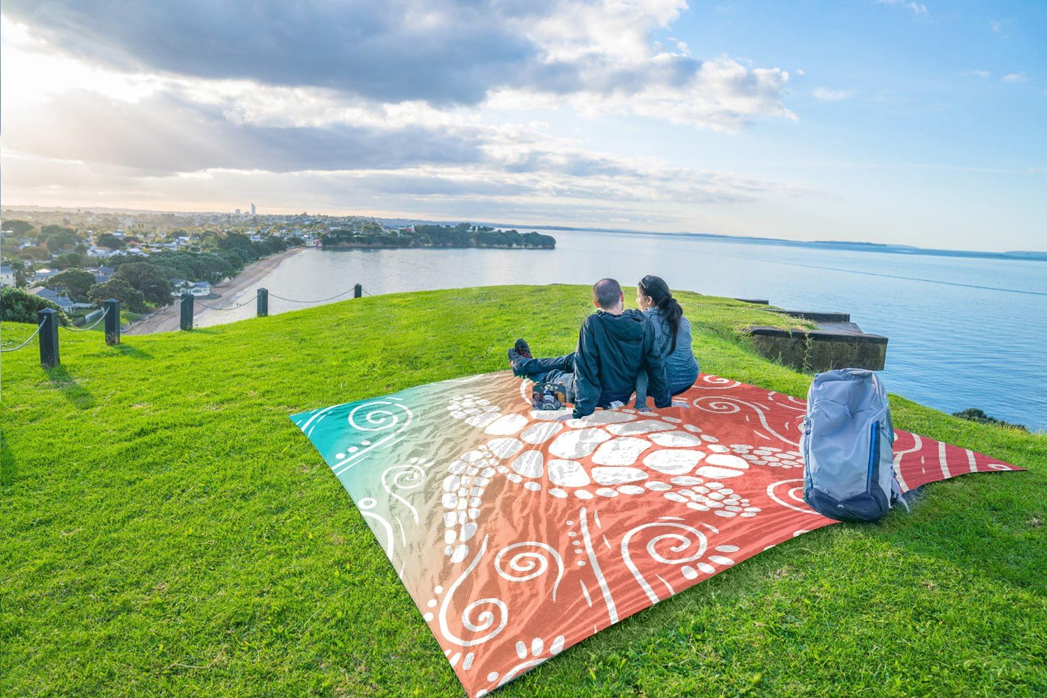 WEKAPO Sand Free Beach Blanket,Sea Turtle