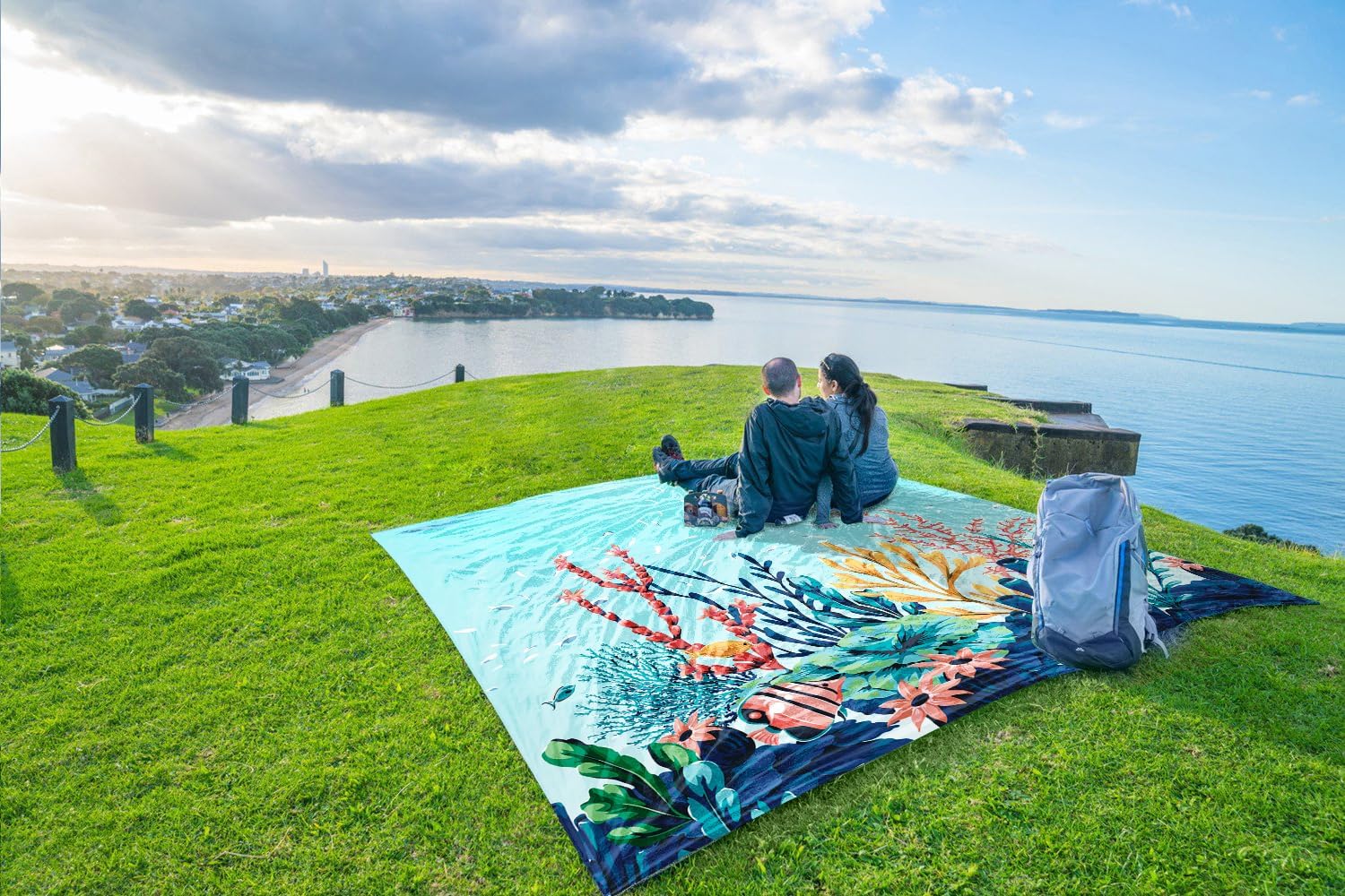 WEKAPO Sand Free Beach Blanket, Ocean Wonderland