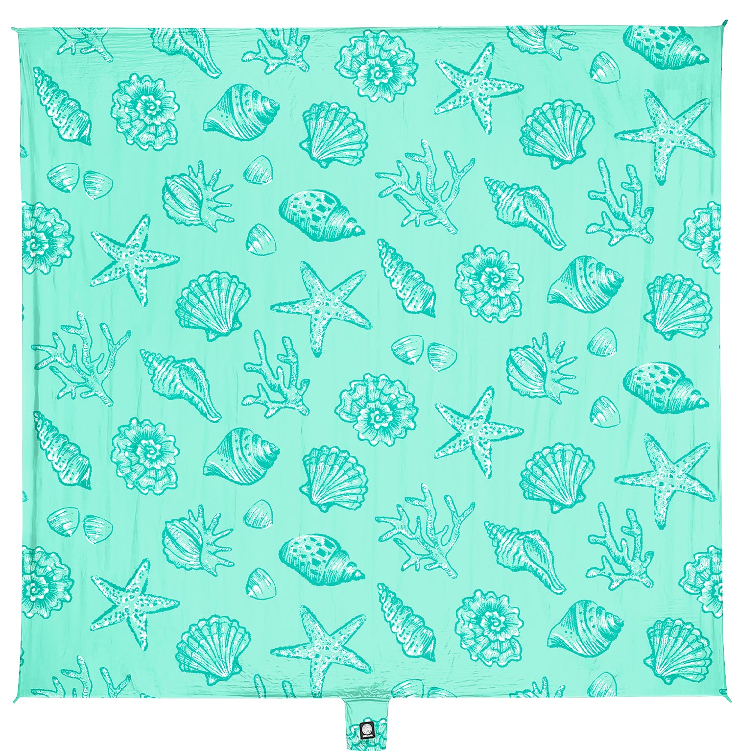 WEKAPO Sand Free Beach Blanket,Turquoise Shells
