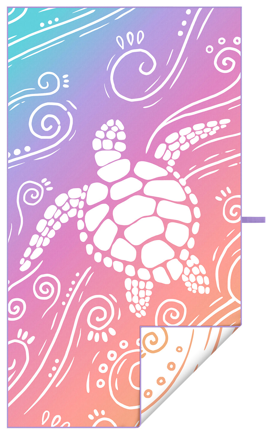 WEKAPO Microfiber Beach Towel,Gradient Rainbow Sea Turtle