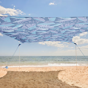 half tents for beach WEKAPO Beach Tent Sun Shelter,Sapphire Twilight Leaf