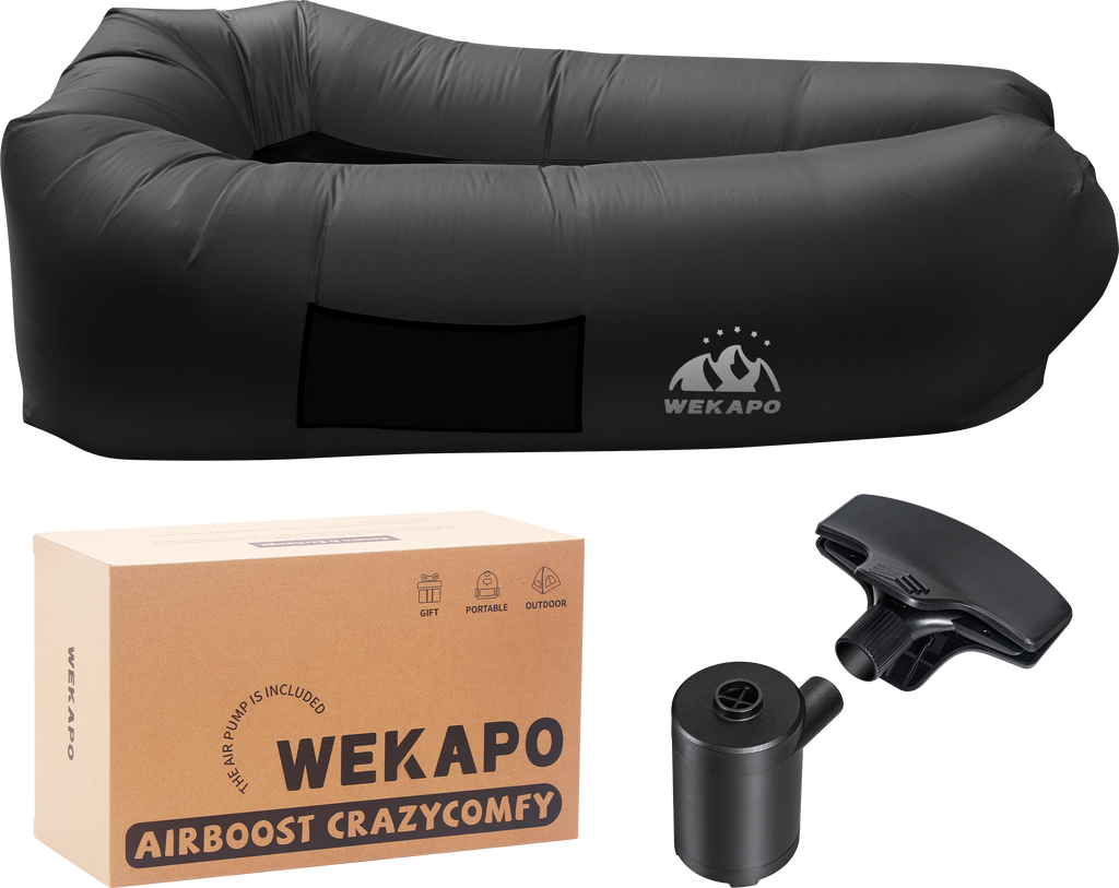 WEKAPO Inflatable Couch with Pump,Black