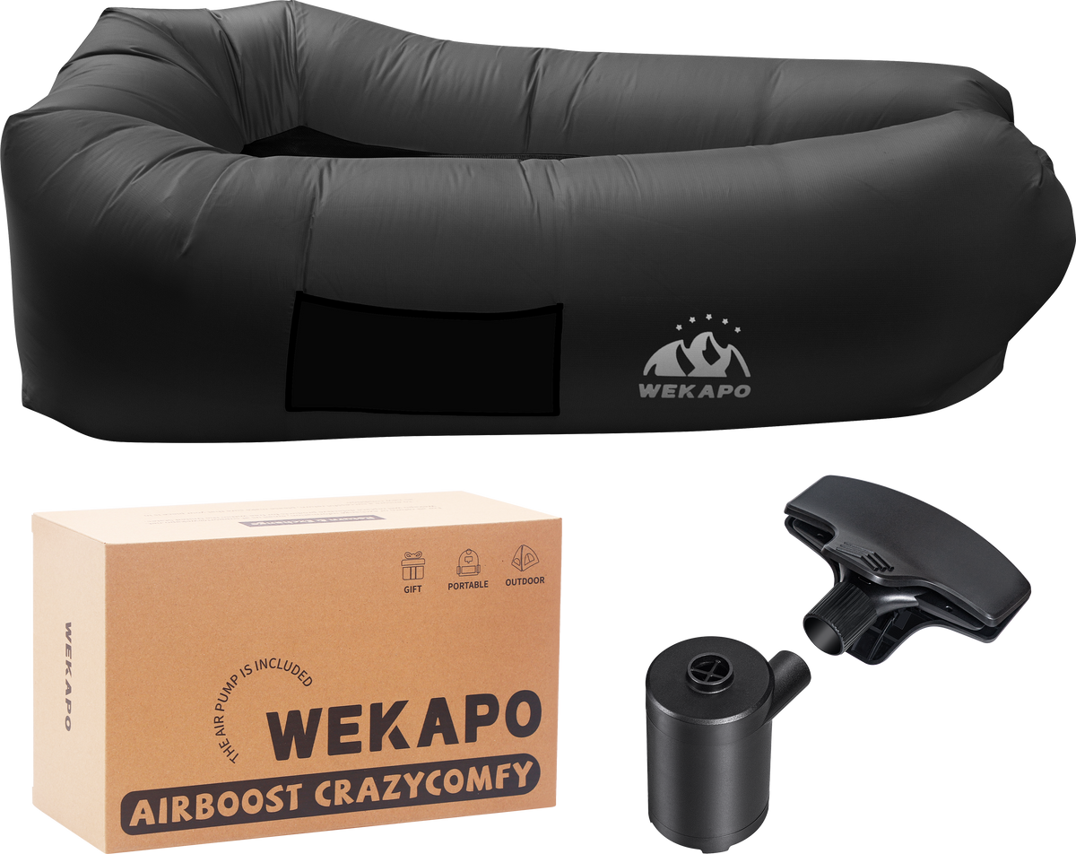 WEKAPO Inflatable Couch with Pump,Black