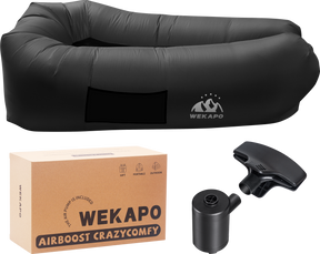 WEKAPO Inflatable Couch with Pump,Black