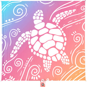 WEKAPO Sand Free Beach Blanket,Pinkish Purple Sea Turtle