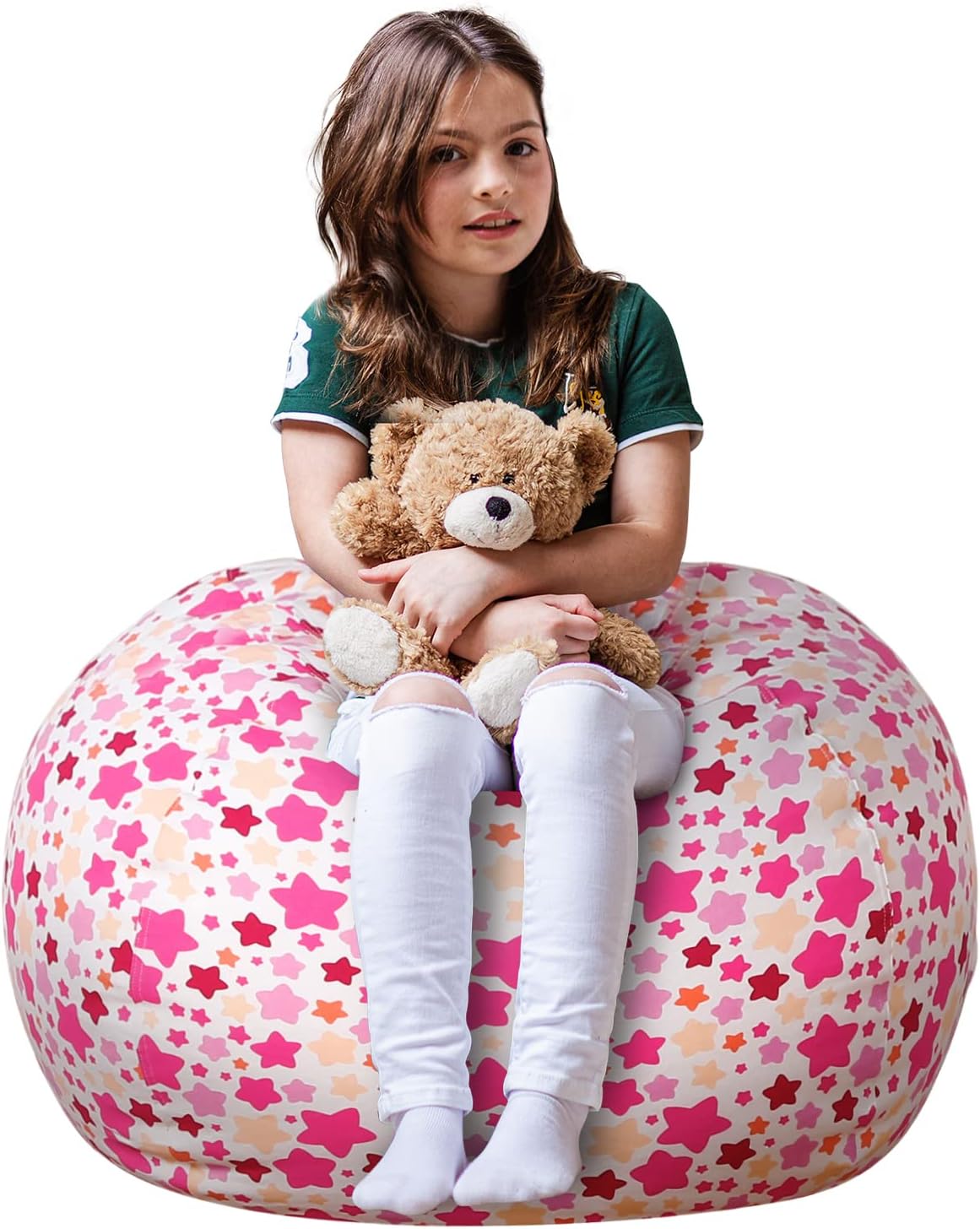 WEKAPO Stuffed Animal Storage Bean Bag Cover,Small star